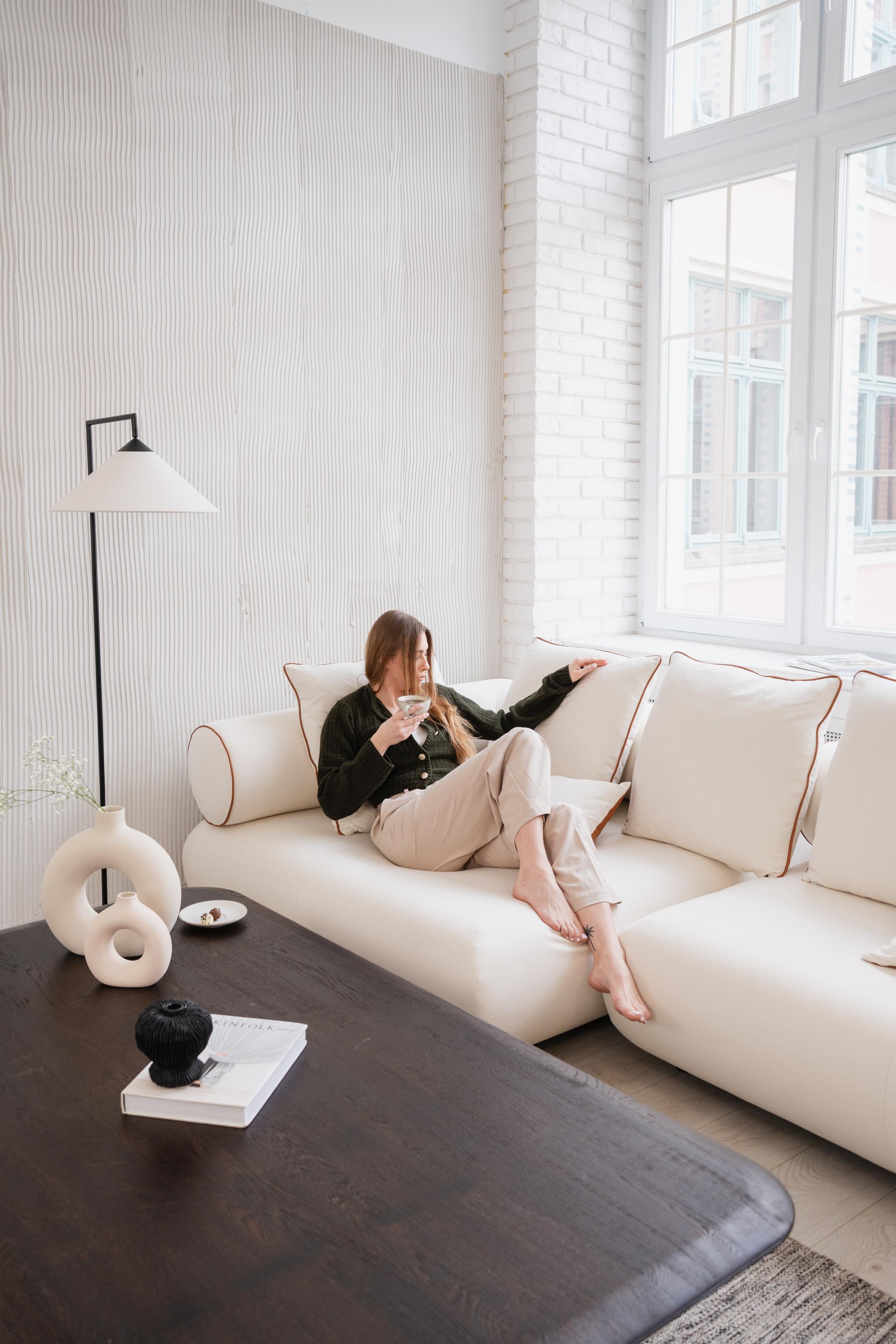 Modulaire rechtse hoekbank CASABLANCA gepersonaliseerd