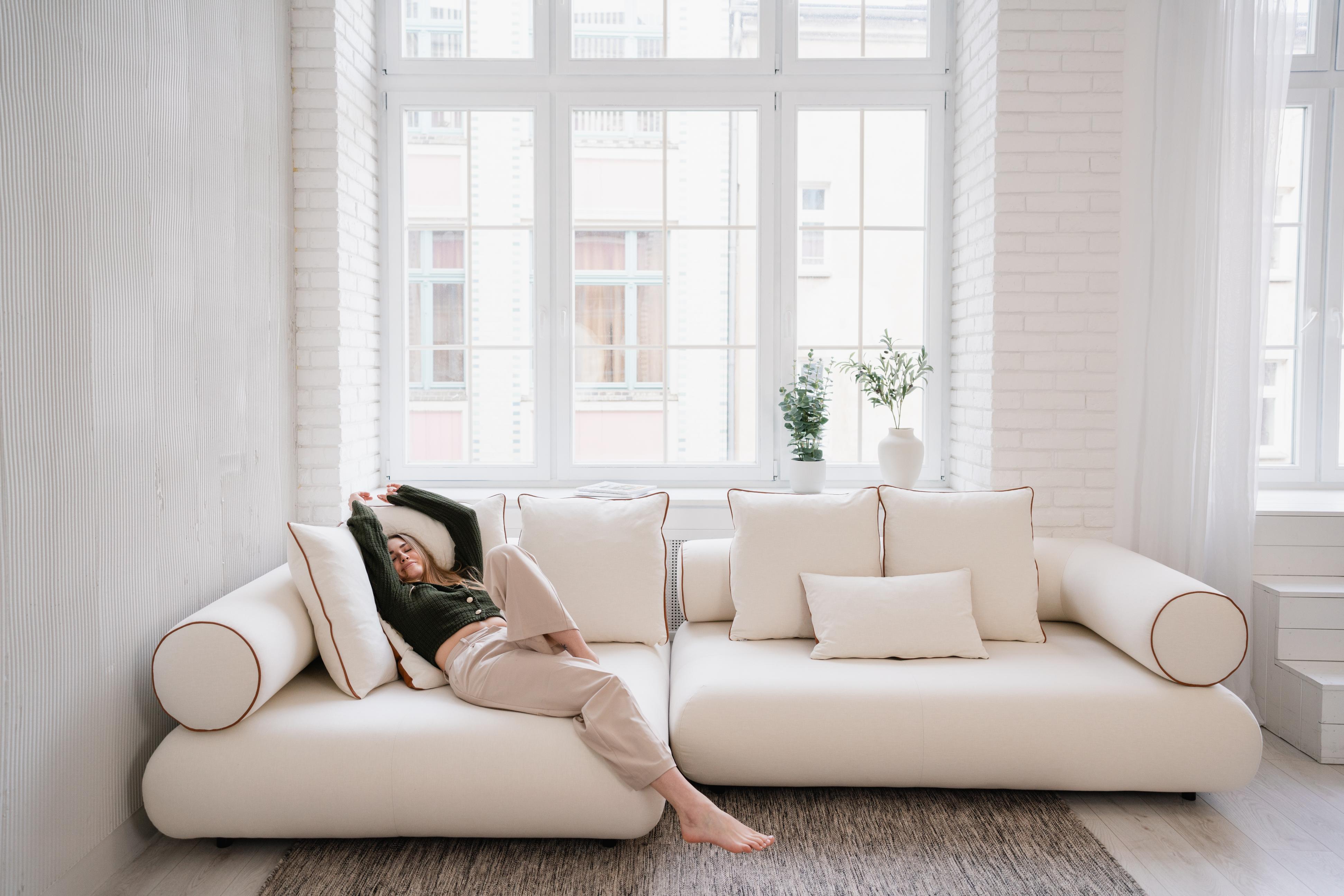 Modulaire rechtse hoekbank CASABLANCA gepersonaliseerd