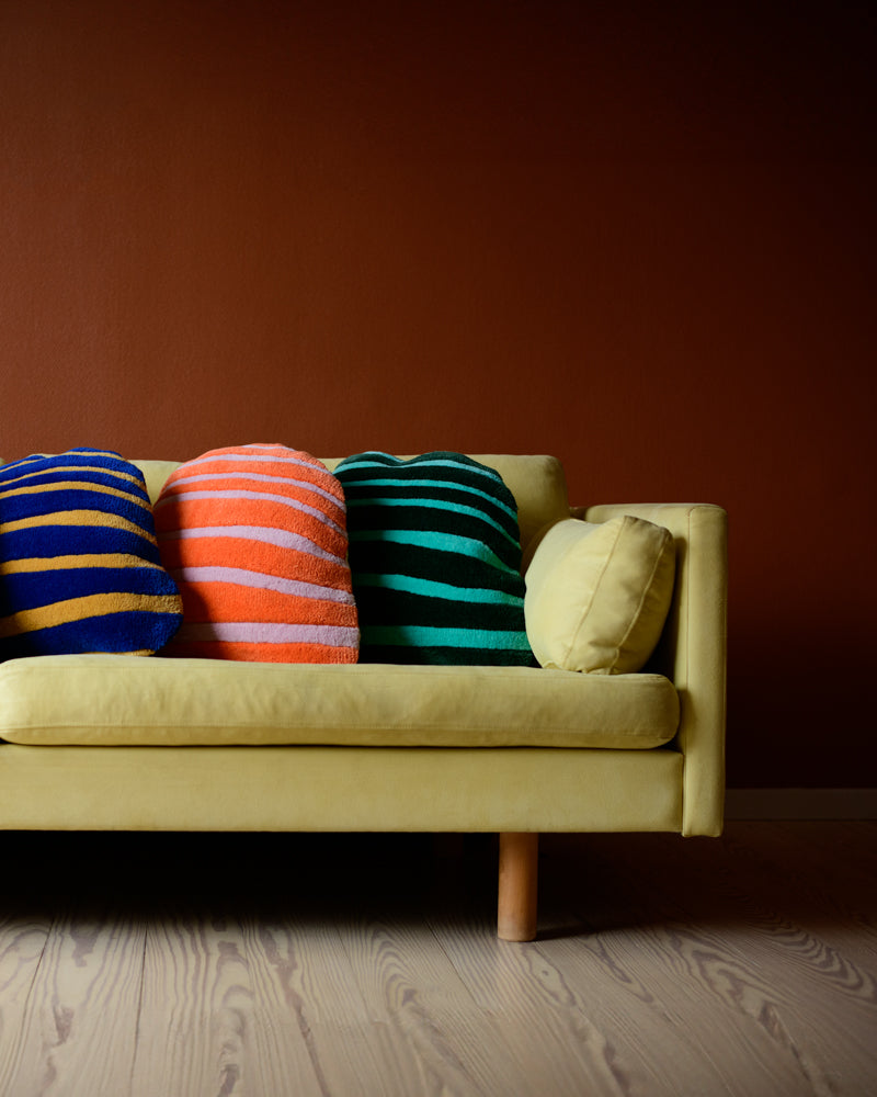 Decorative pillow BONBON navy blue with orange