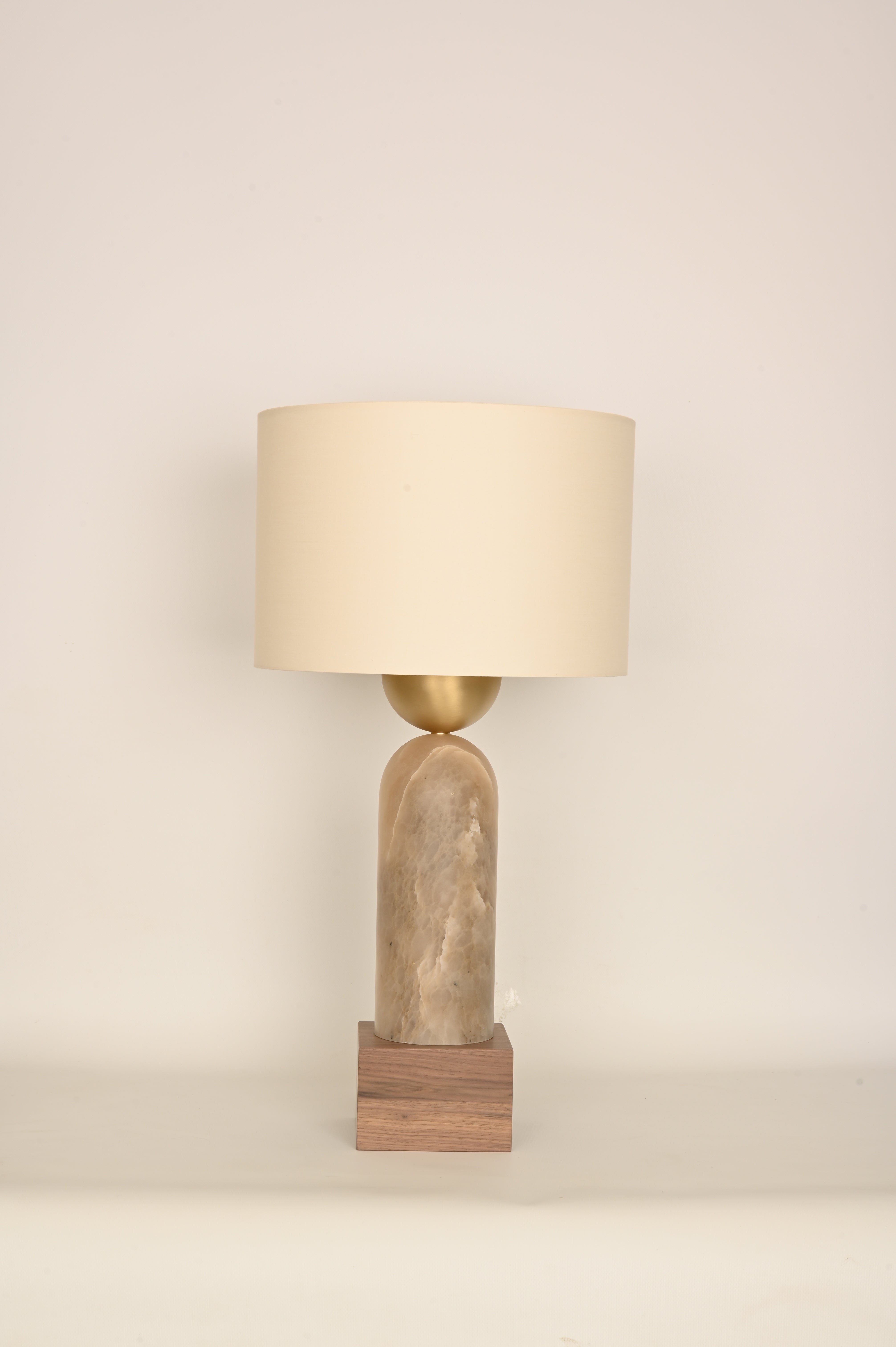 Tischlampe PEONA KELO dunkelbeige Alabaster