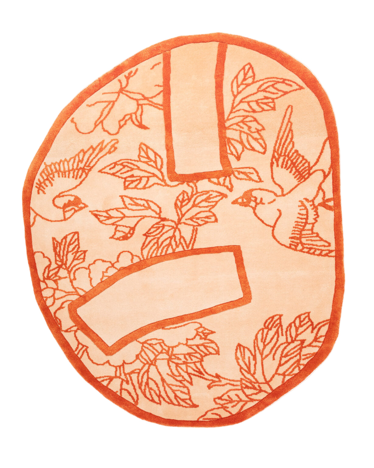 Asymmetrical decorative rug STARLINE pink with mustard