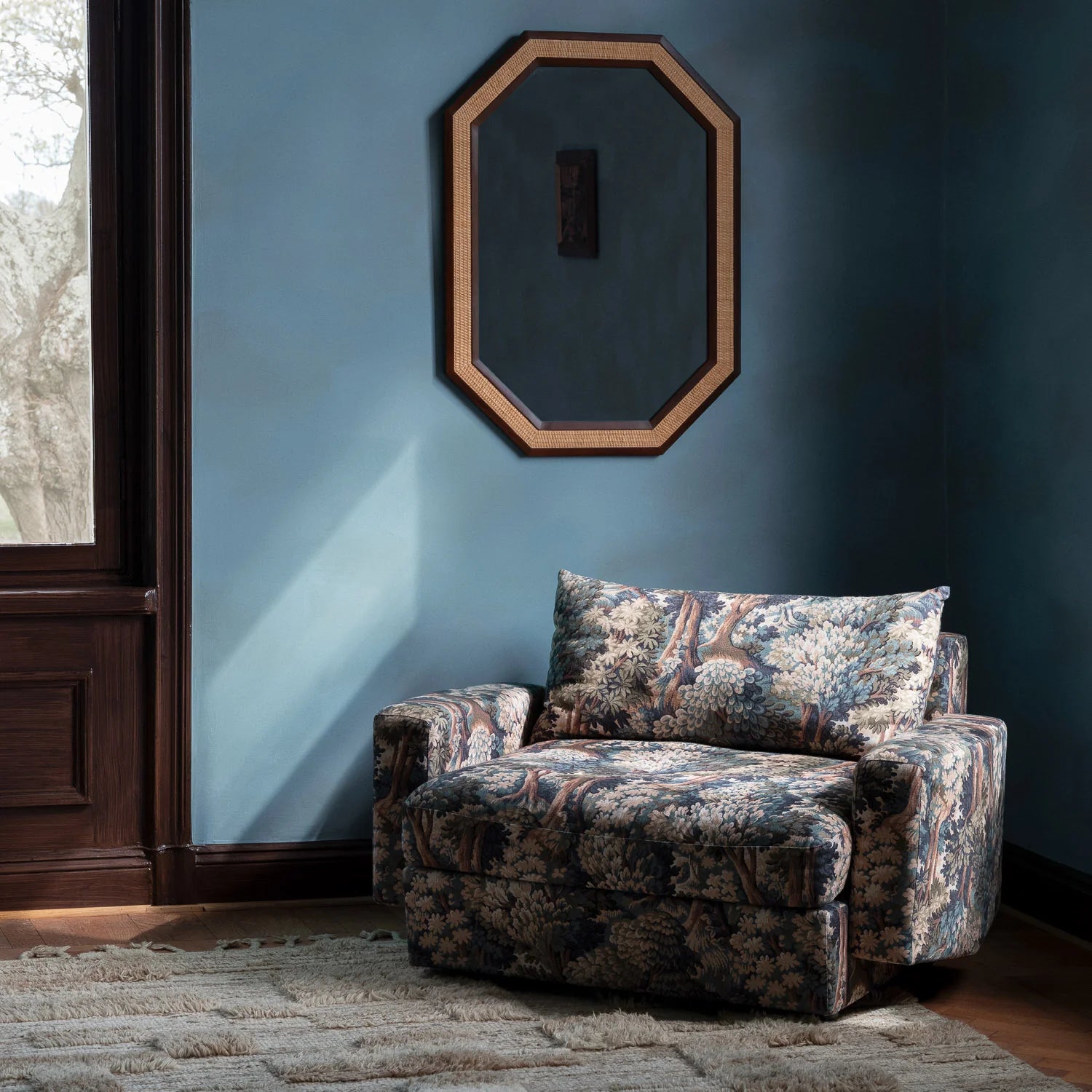 Fauteuil LAUREL met plantenmotief