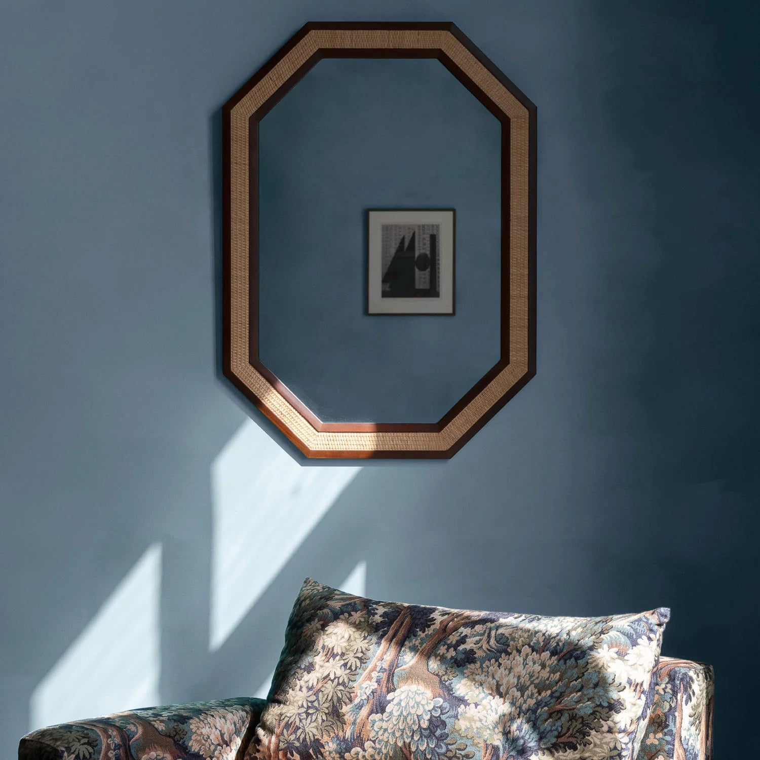 Lustro RATTAN Mahagoni und Rattan