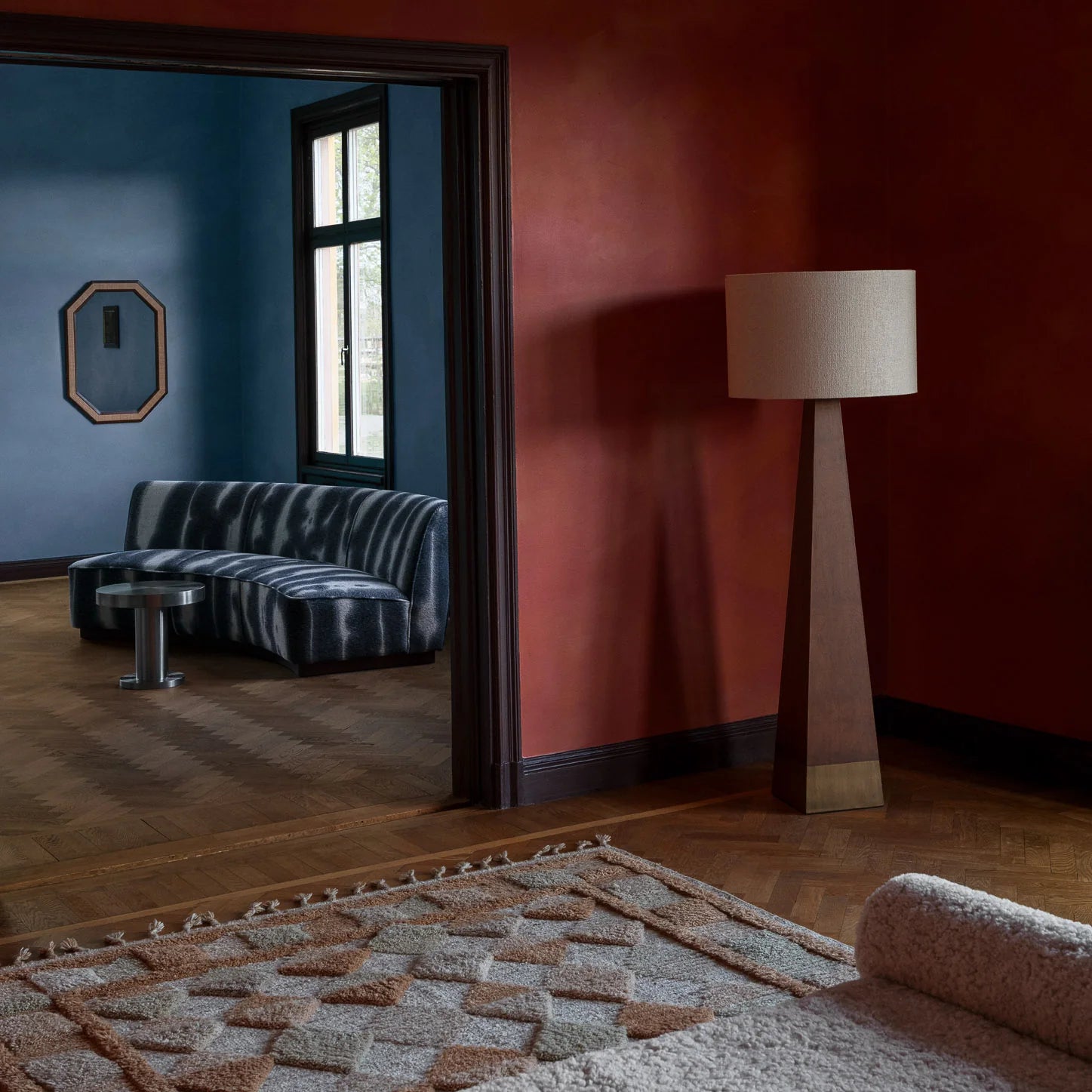 Sofa PARIS blauwe chenille