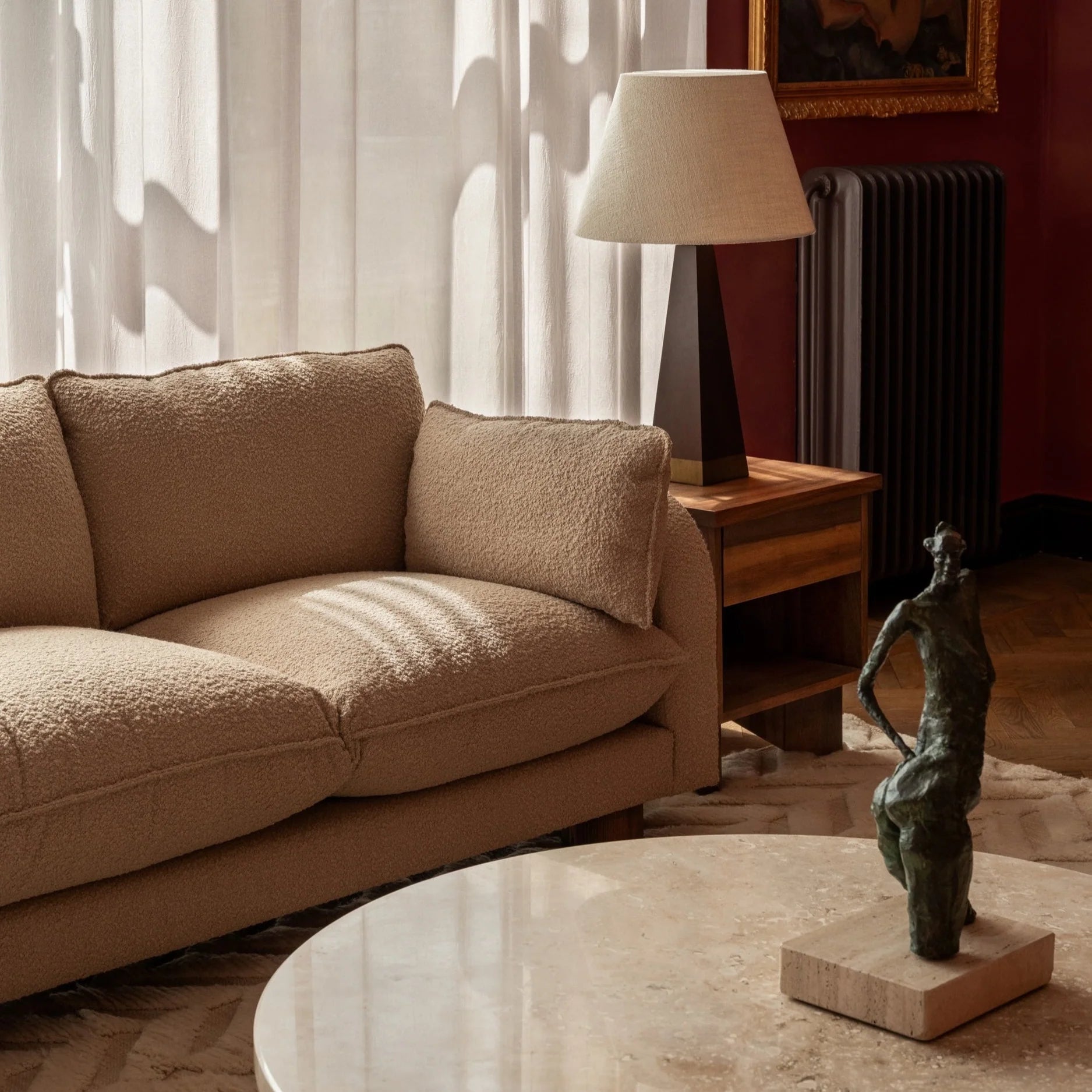 Bank 3-zits MILES beige boucle