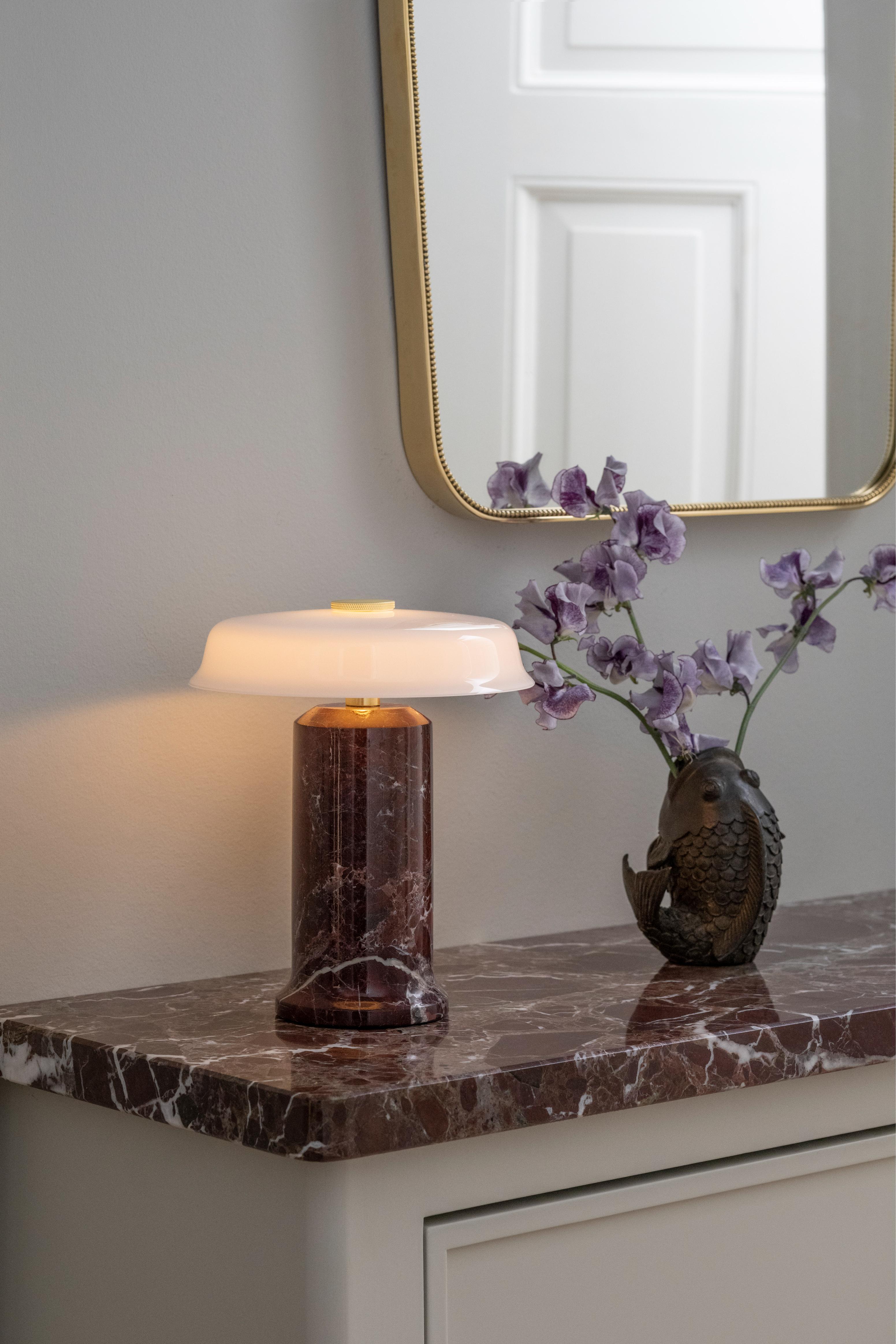 Portable lamp TRIP NO. 2 gray marble with smoky glass