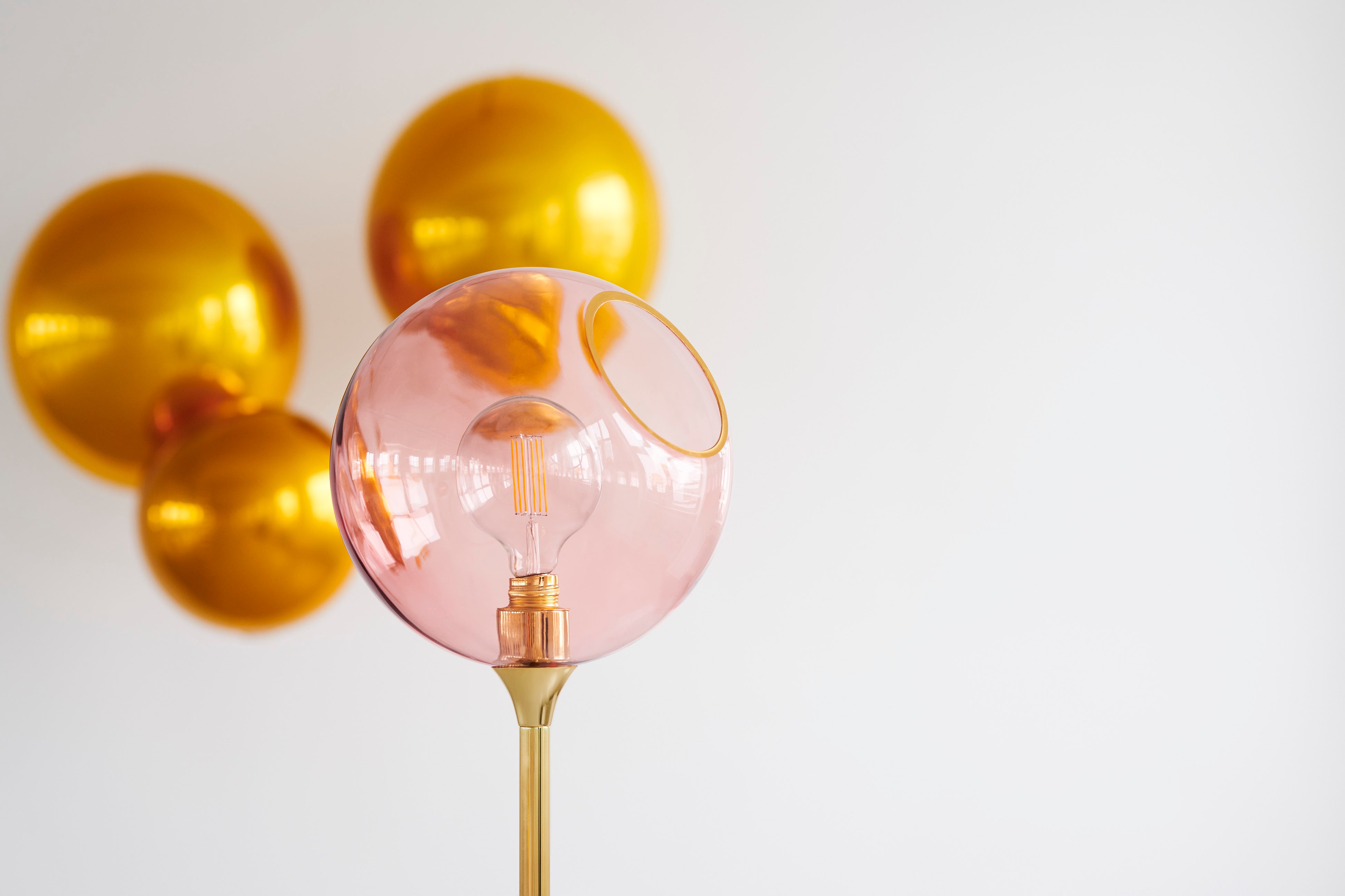 BALLROOM floor lamp pink with a gold base