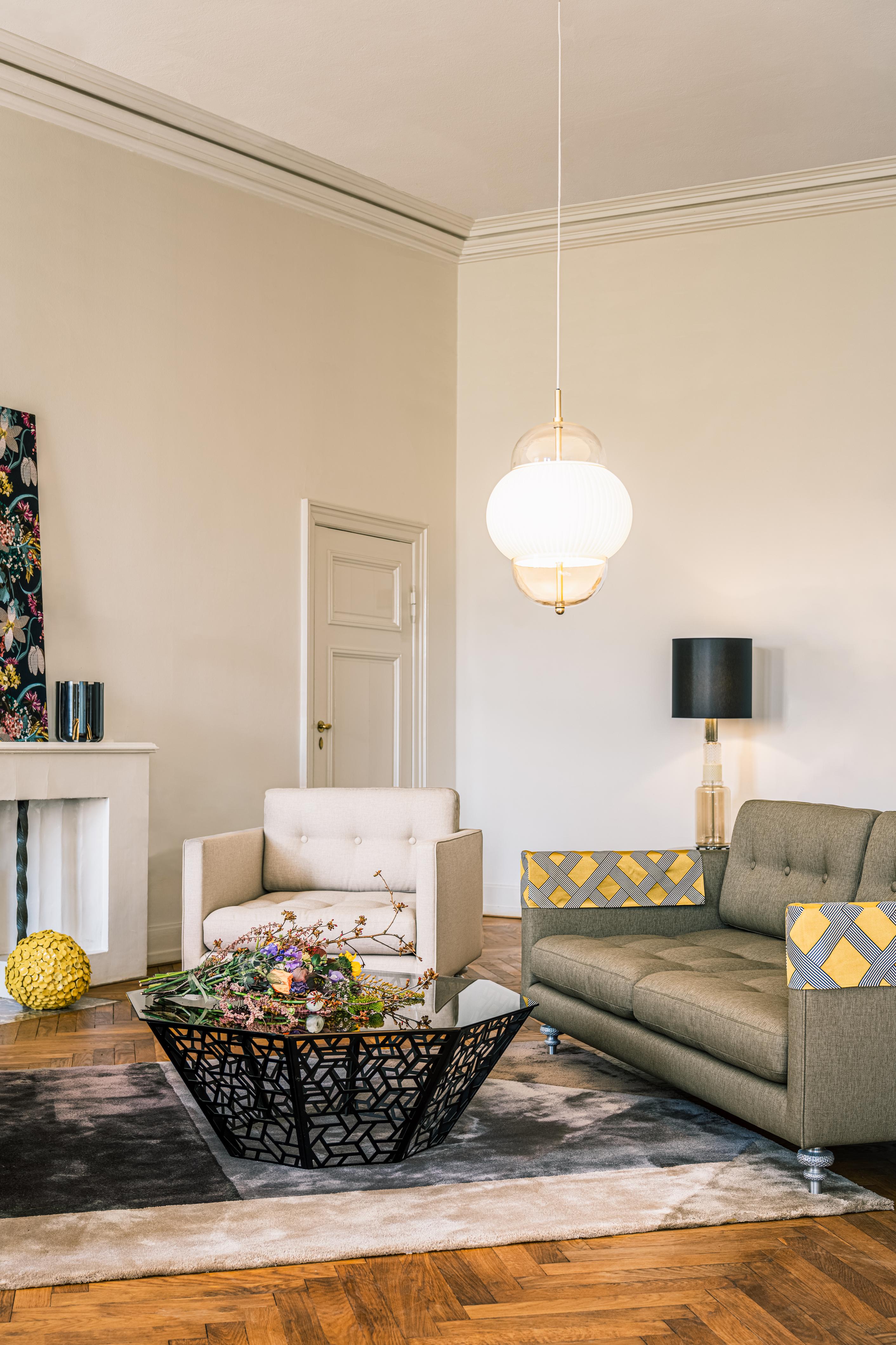 Pendelleuchte SHAHIN weiß mit Gold