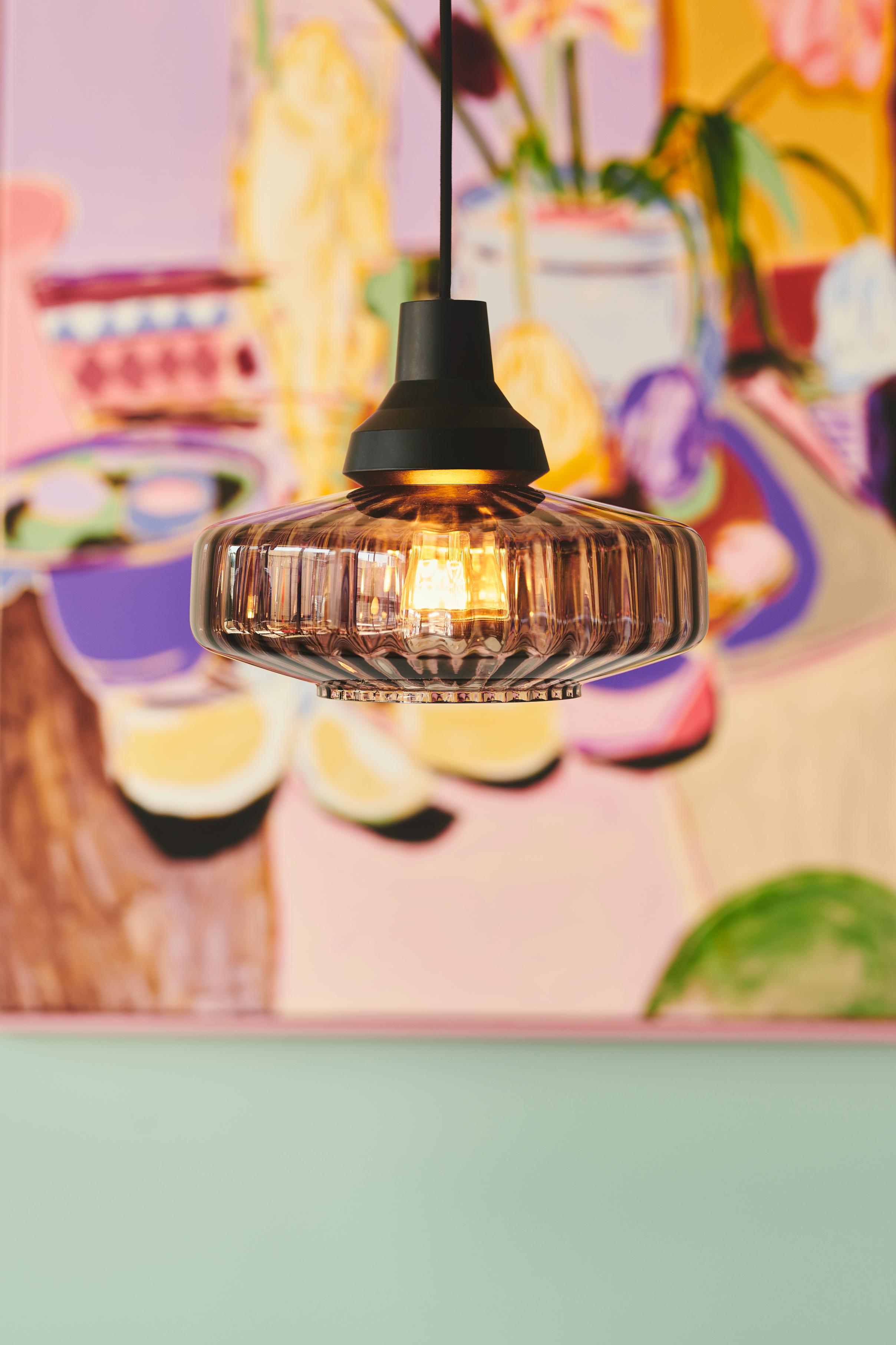 Hanglamp NEW WAVE OPTIC gerookt glas met zwarte afwerking