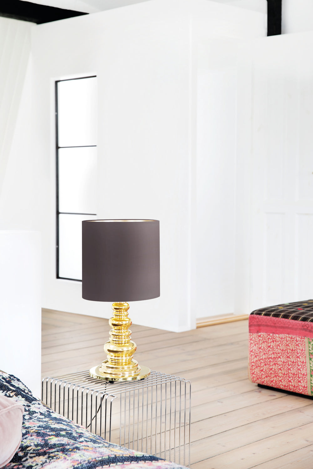 PUNK DELUXE table lamp dark gray with a gold base