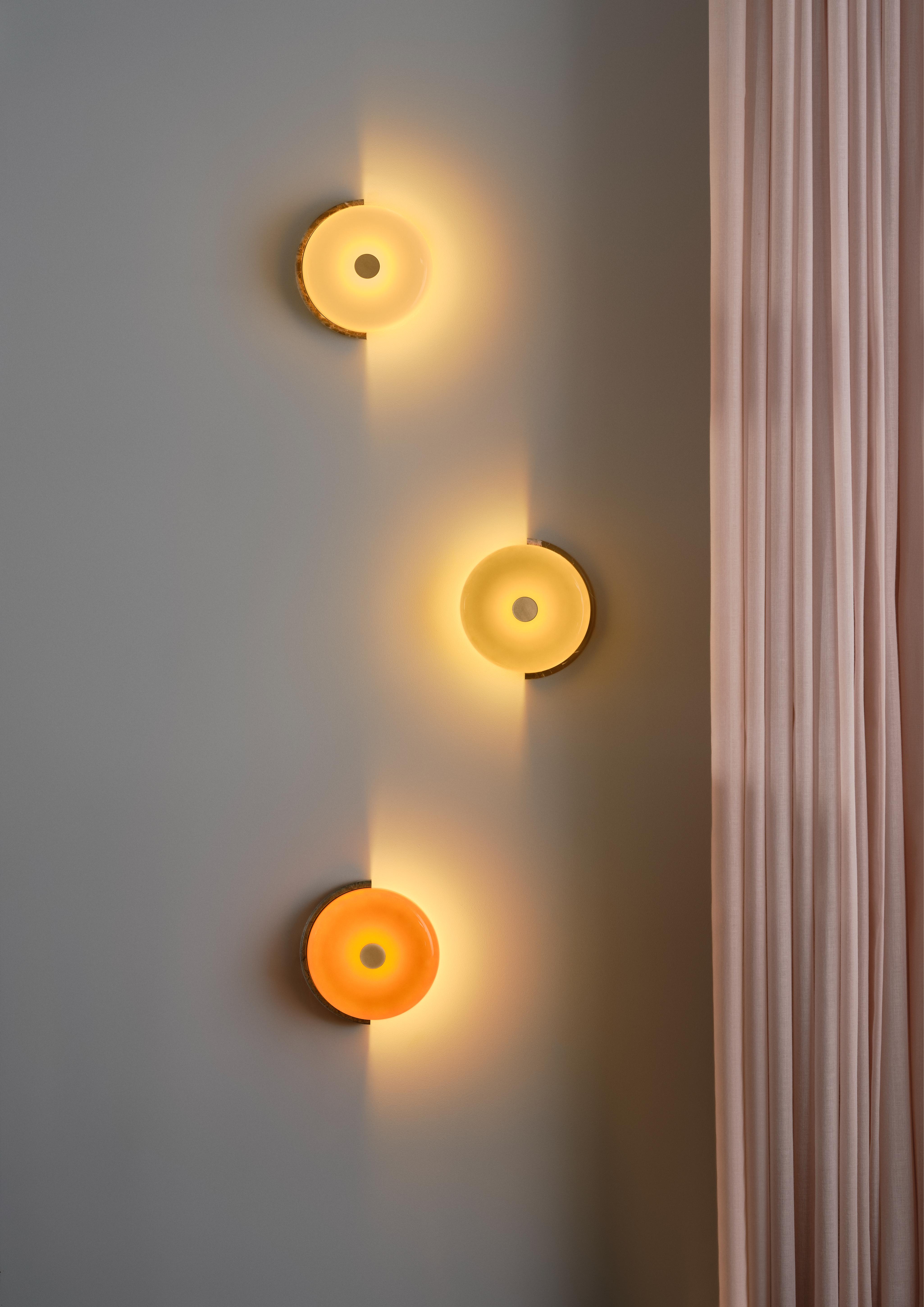 TRIP wall lamp brown marble with milky white glass