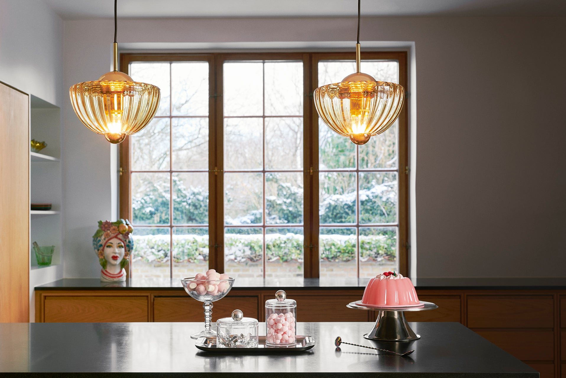 LOTUS amber pendant lamp
