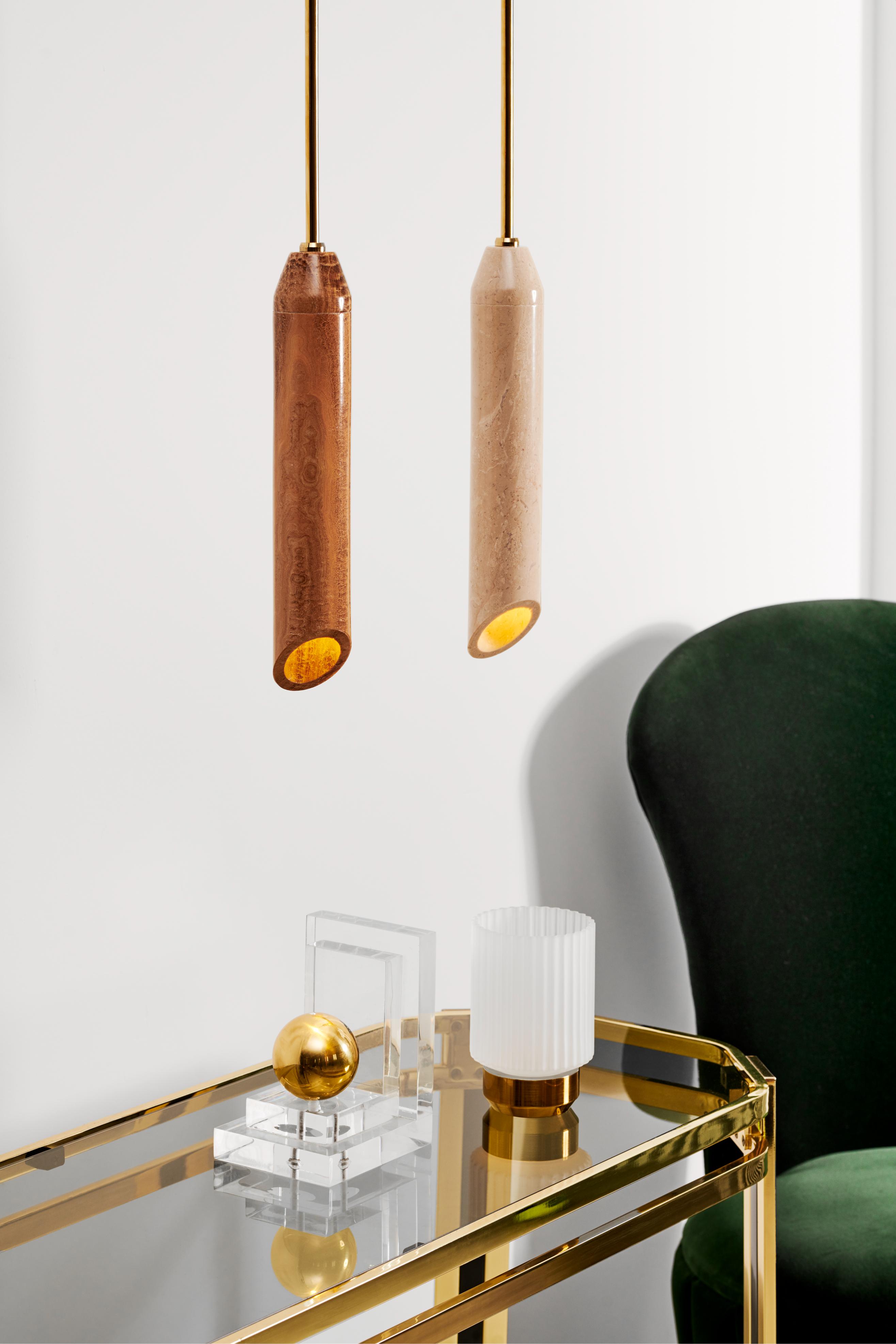 Pendant lamp MARBLE ART light brown marble