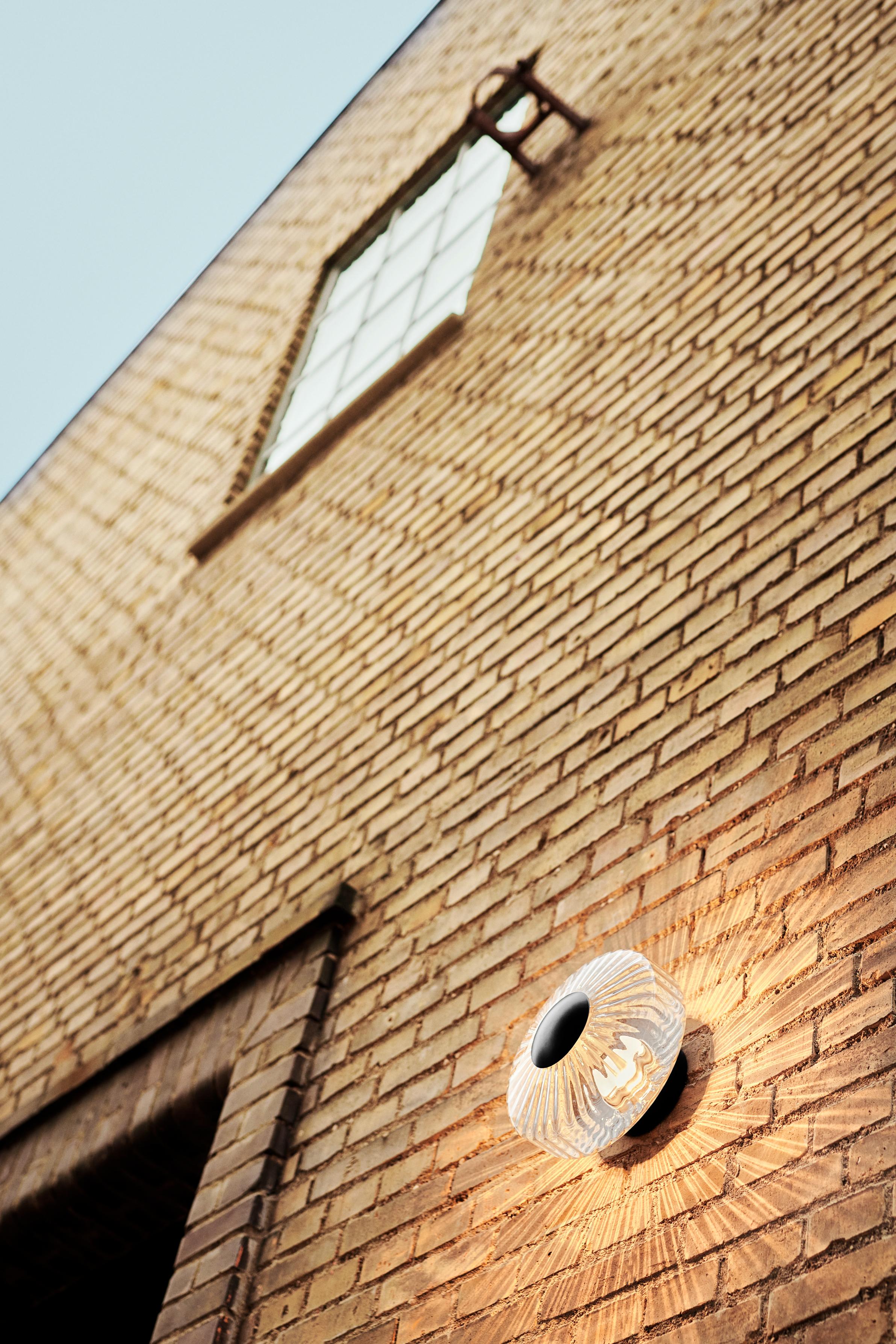 NEW WAVE OPTIC transparent outdoor wall lamp with black finish