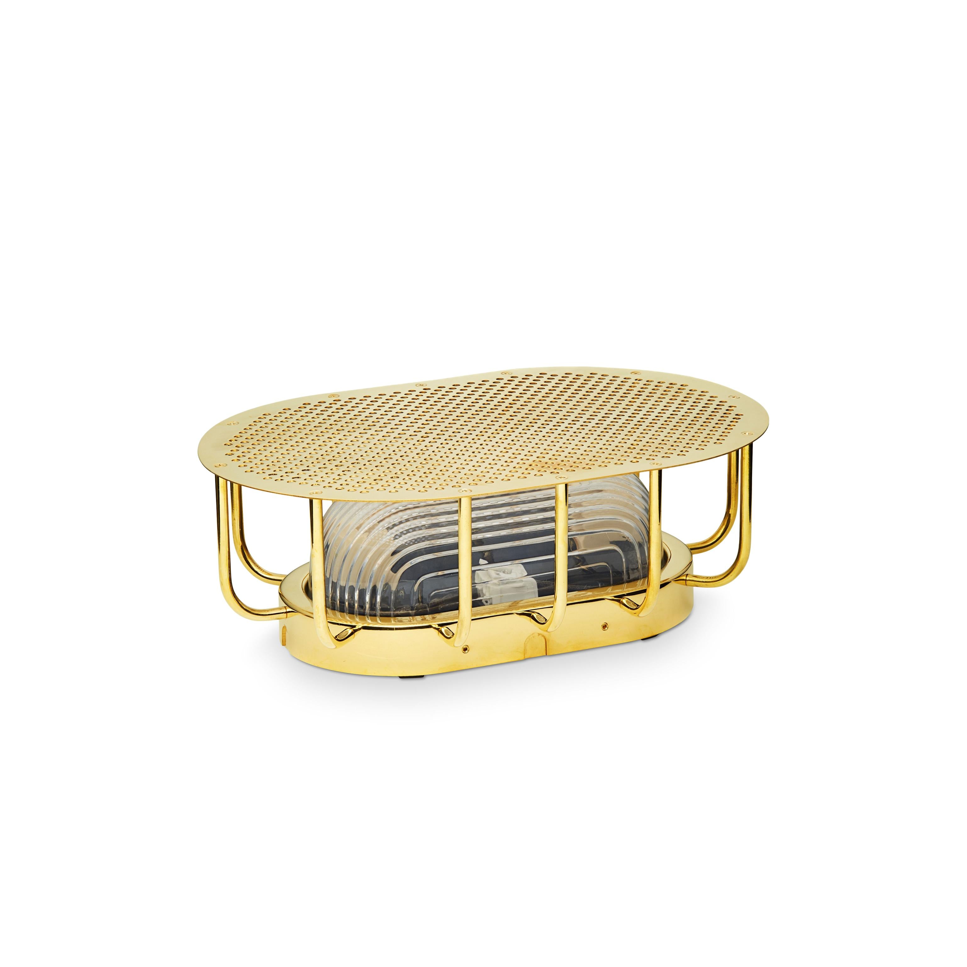 NIGHT RIDER outdoor wall lamp in polished brass