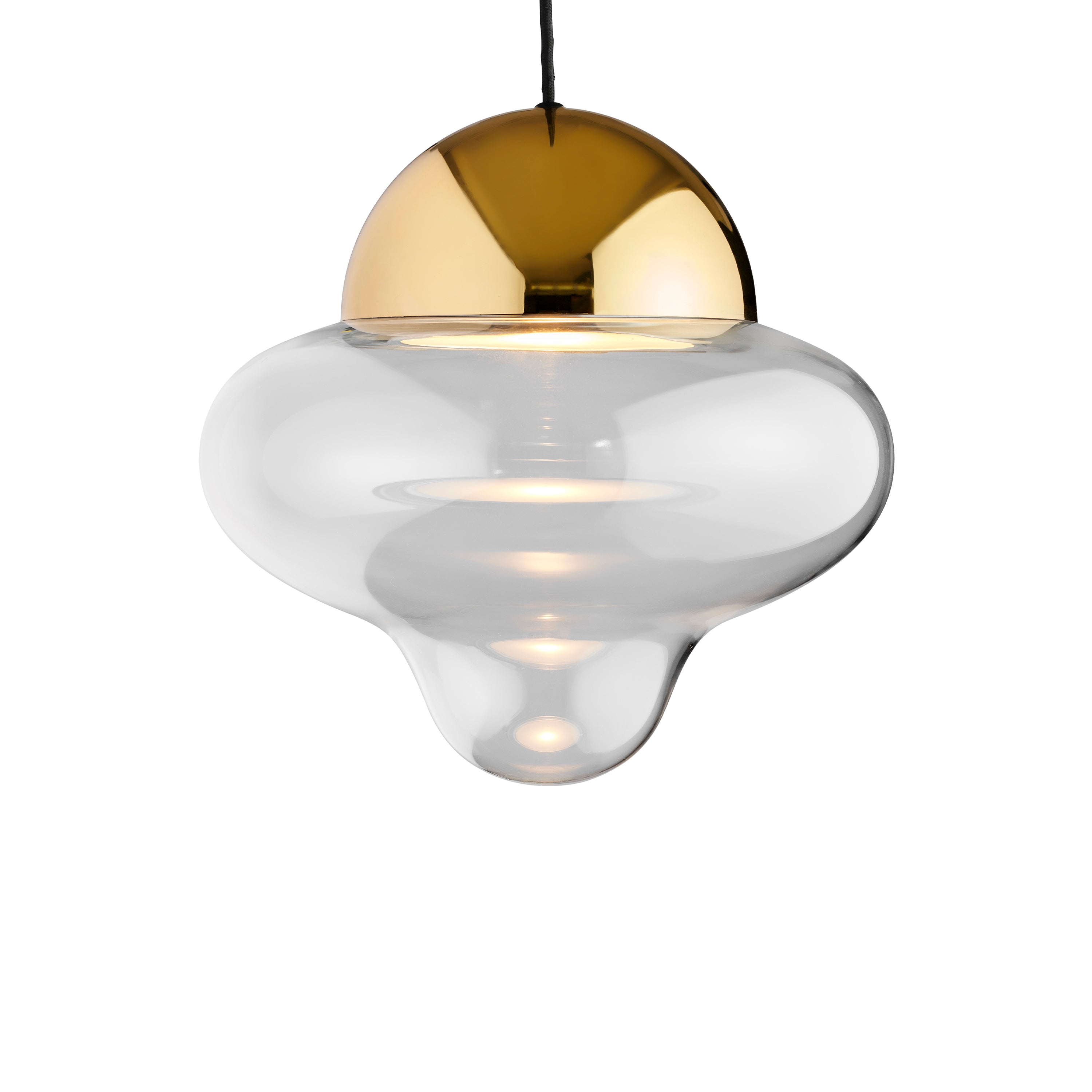 Lampa wisząca NUTTY szkło transparentne ze złotym wykończeniem z oświetleniem LED