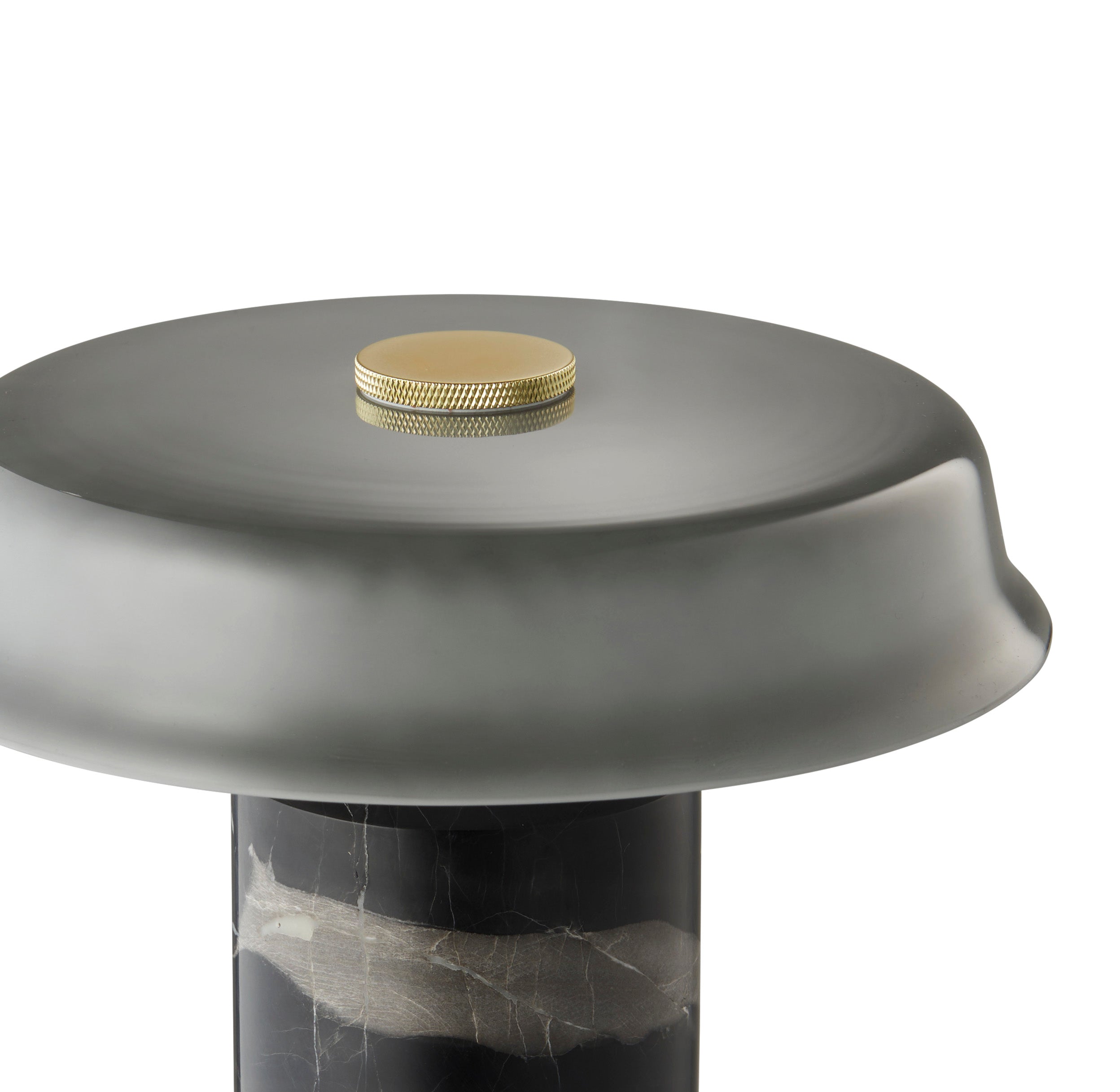 Portable lamp TRIP NO. 2 gray marble with smoky glass