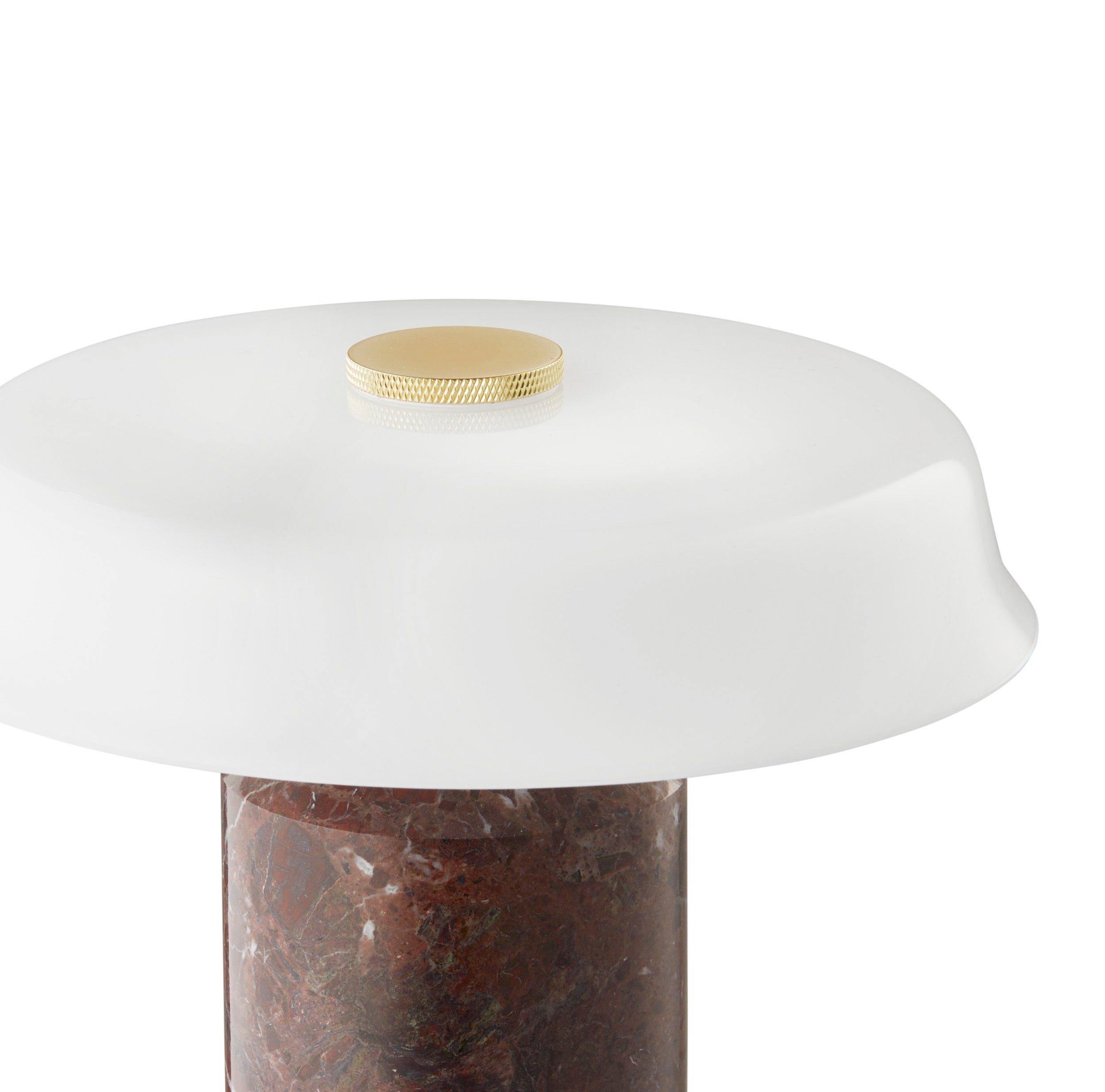 Tragbare Lampe TRIP NO. 2 burgunder marmor mit milchweißem Glas