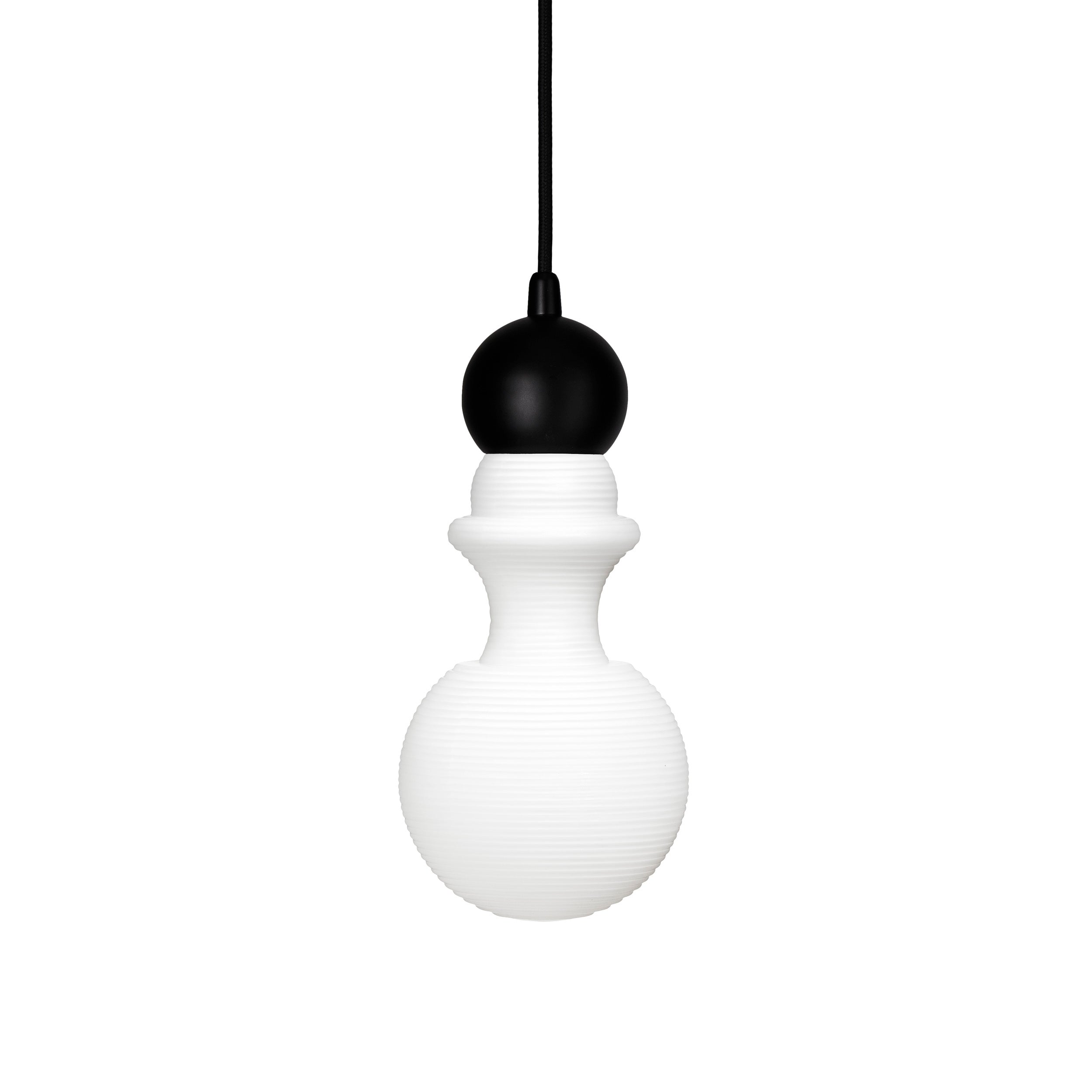Pendant lamp PARIS 1920 white with black finish