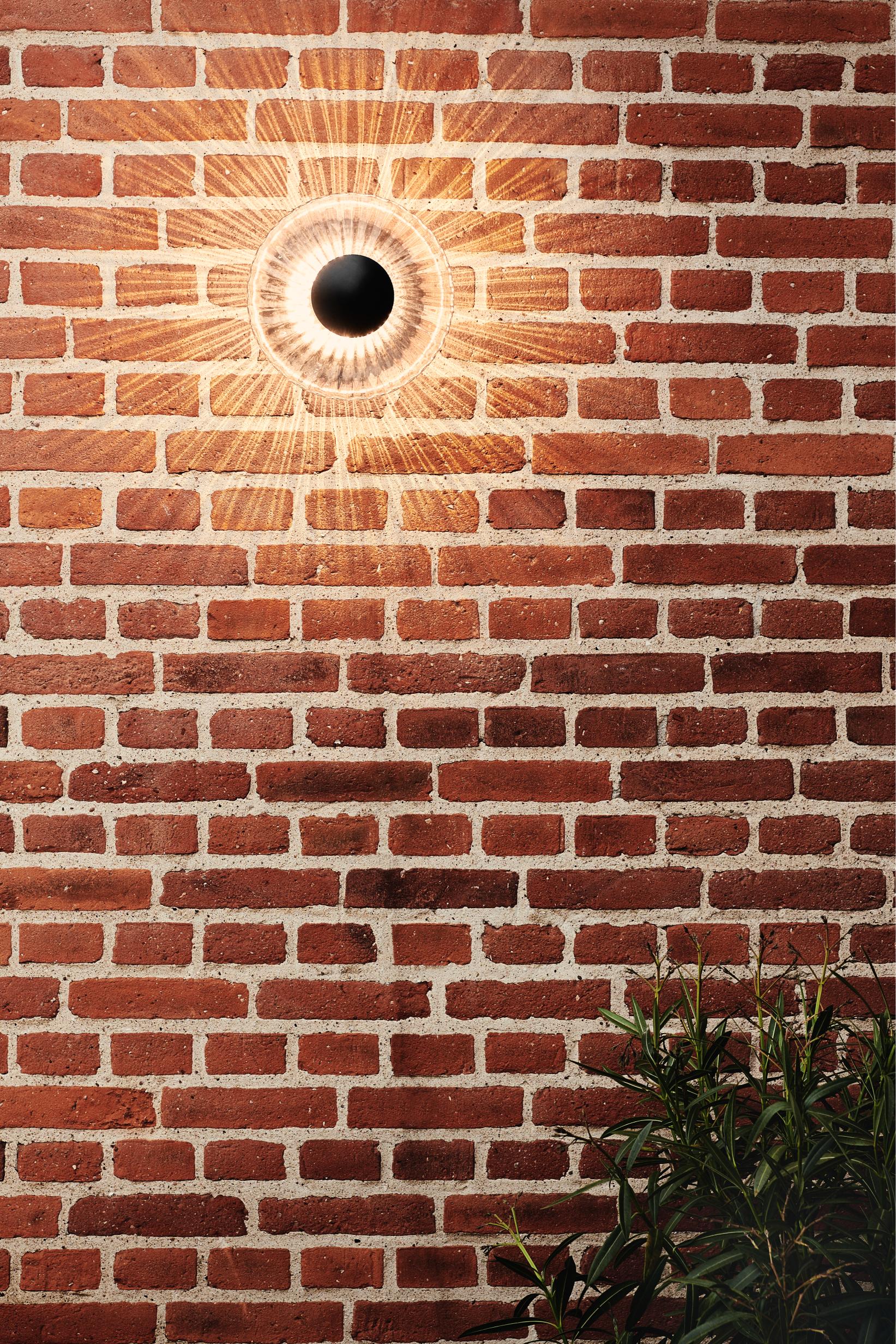 NEW WAVE OPTIC transparent outdoor wall lamp with black finish