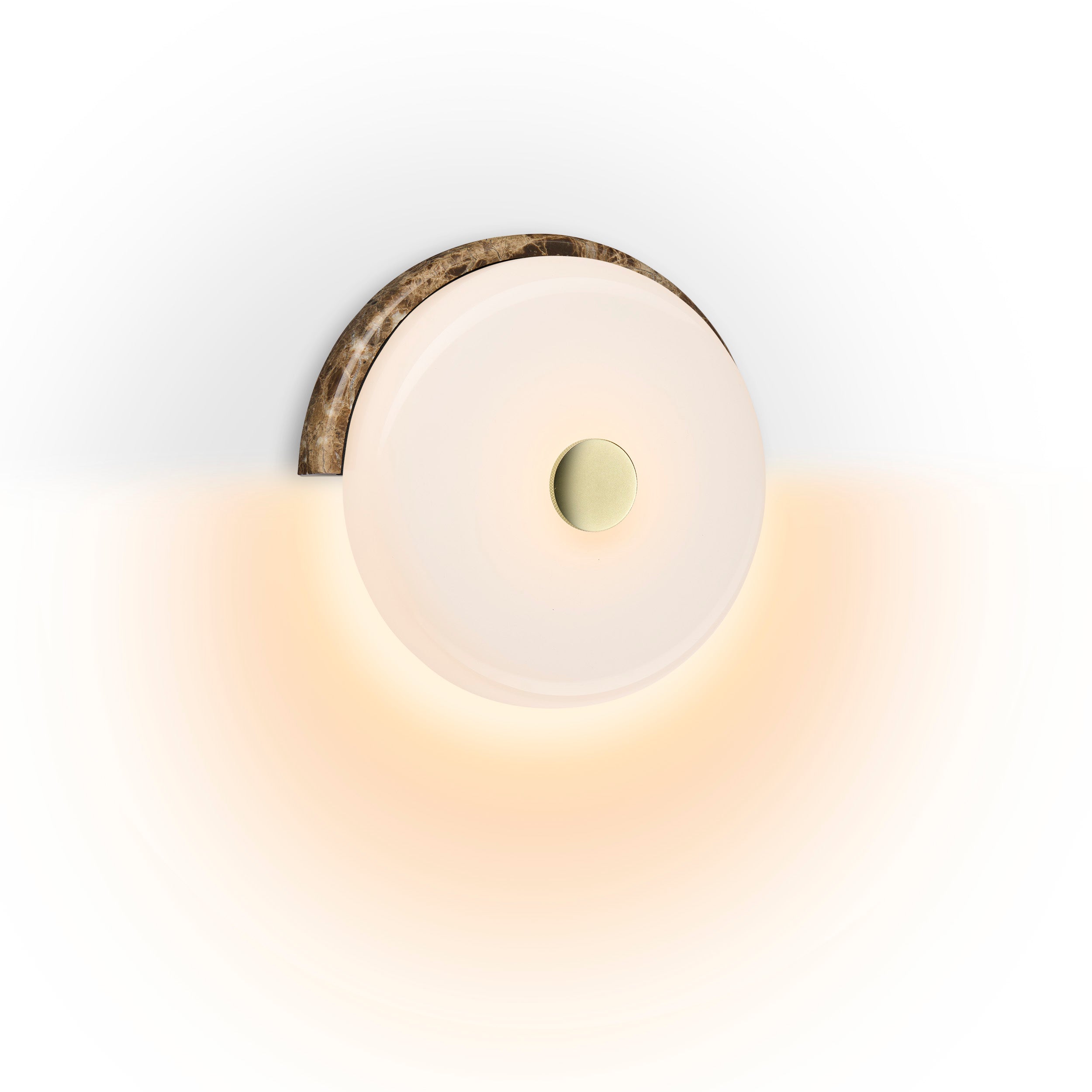 TRIP wall lamp brown marble with milky white glass