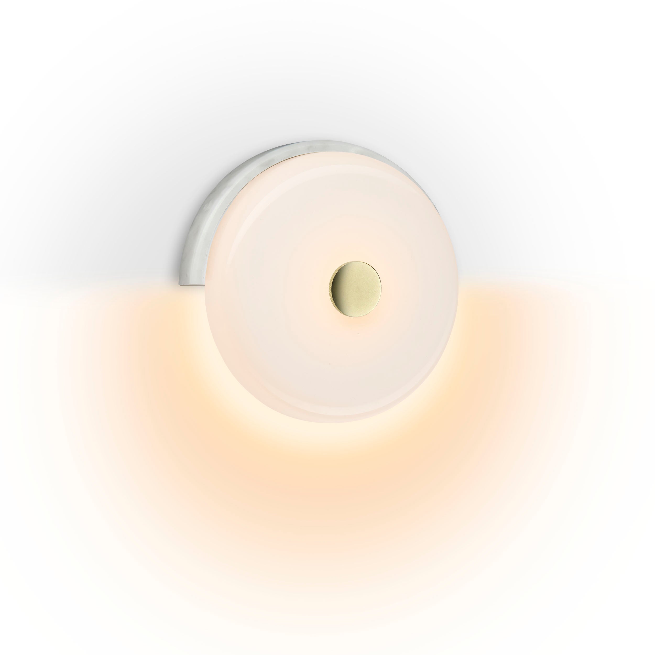 TRIP Wall Lamp White Marble with Milky White Glass