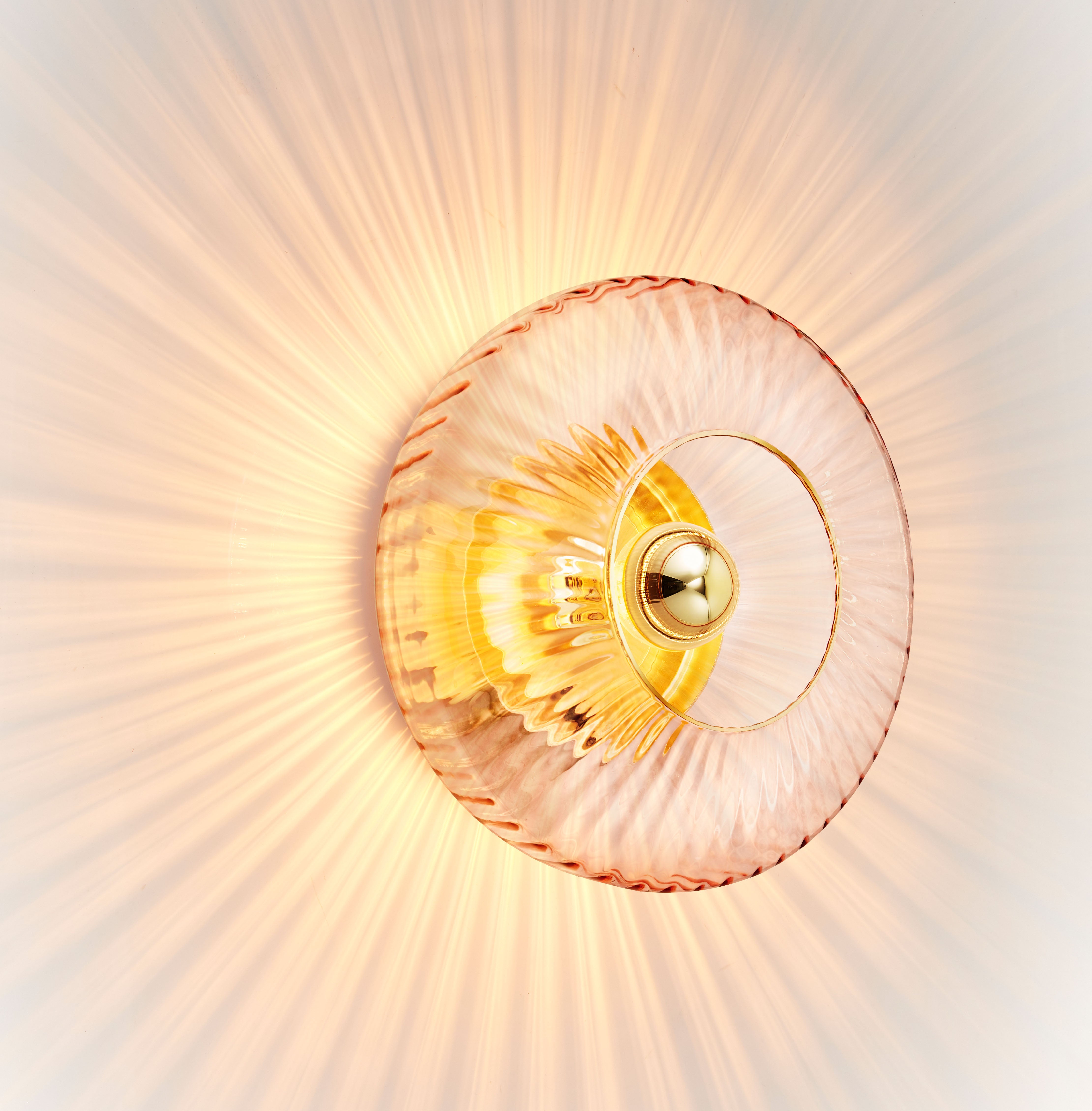 Kinkiet NEW WAVE OPTIC różowe szkło – lampa ścienna