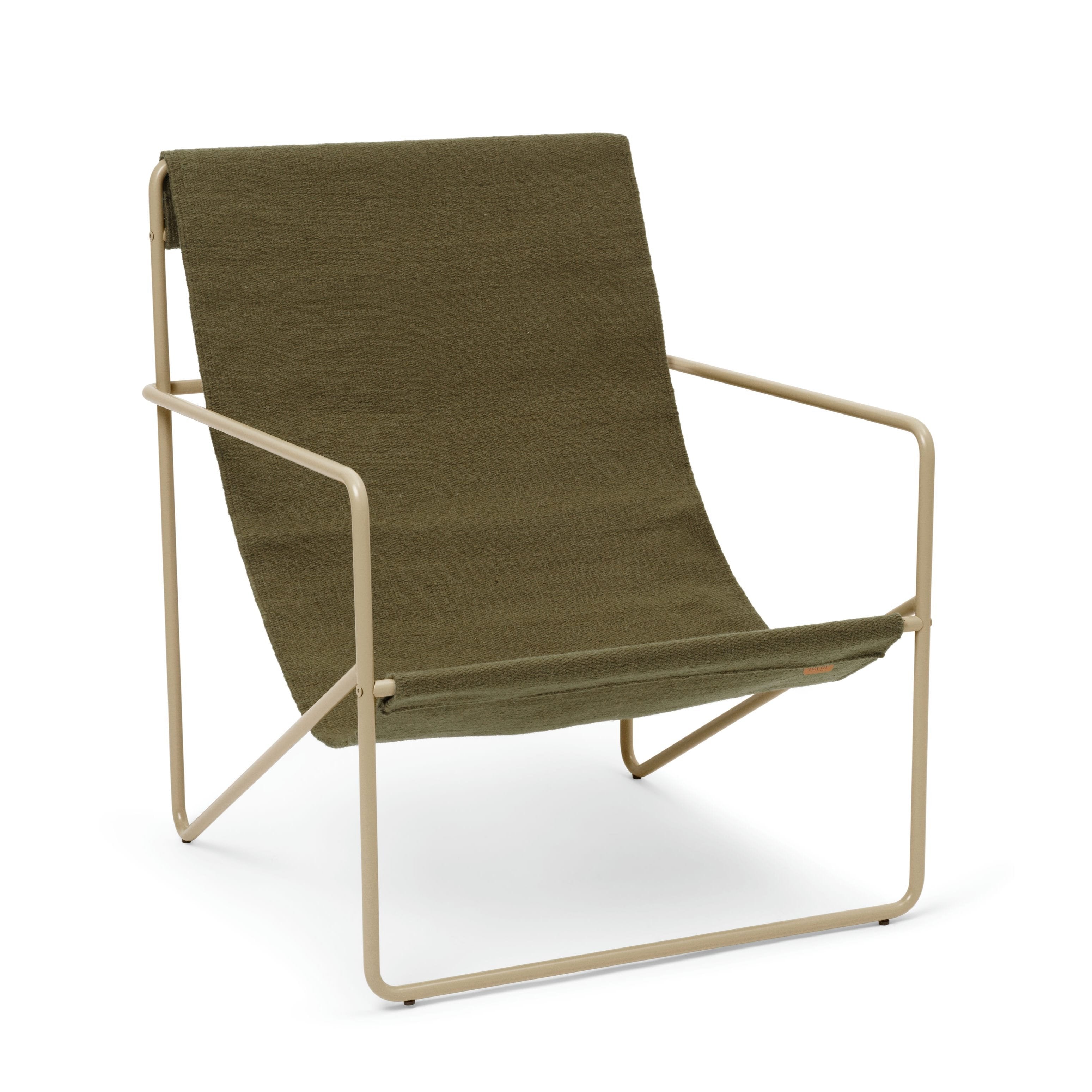 Fotel ogrodowy DESERT oliwkowy z beżową podstawą – ferm LIVING