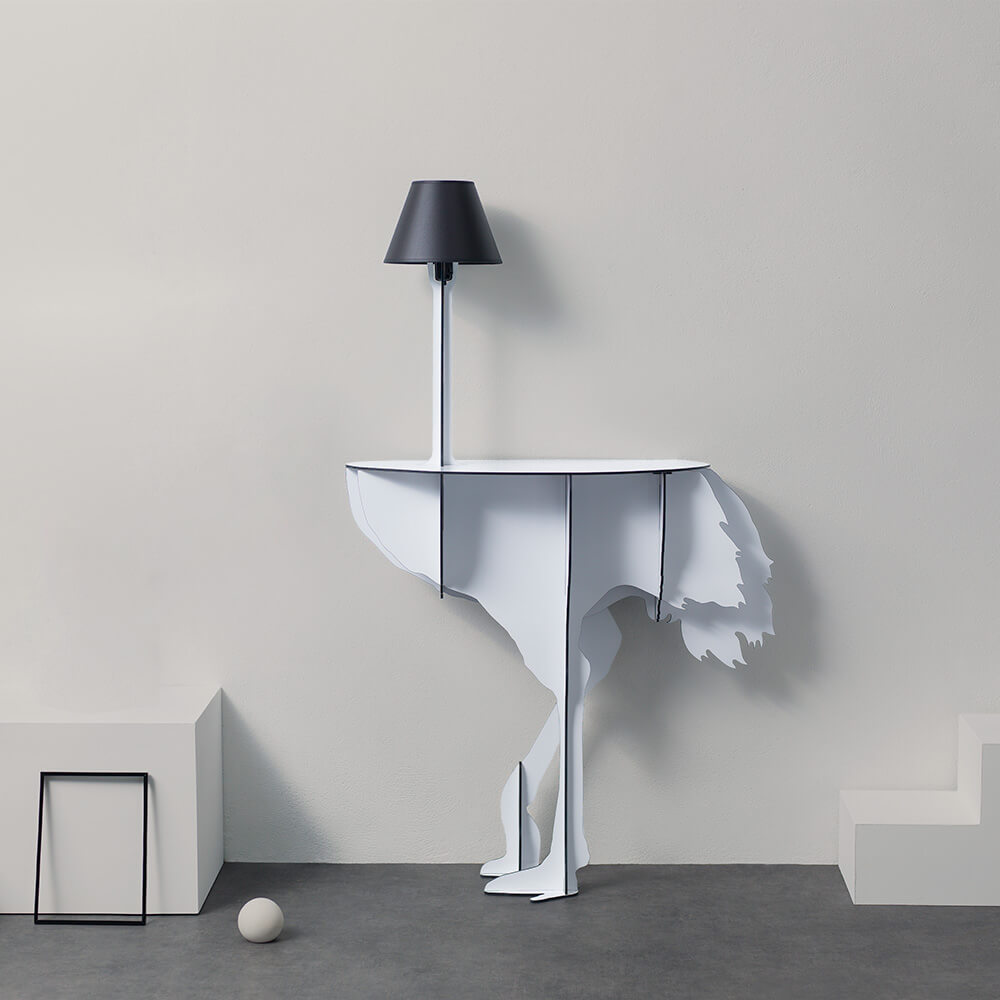Console met lamp DIVA LUCIA wit