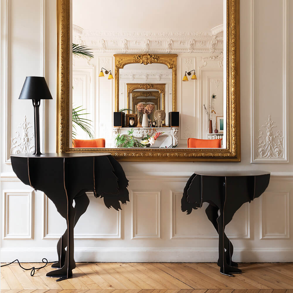 Console met lamp DIVA LUCIA zwart