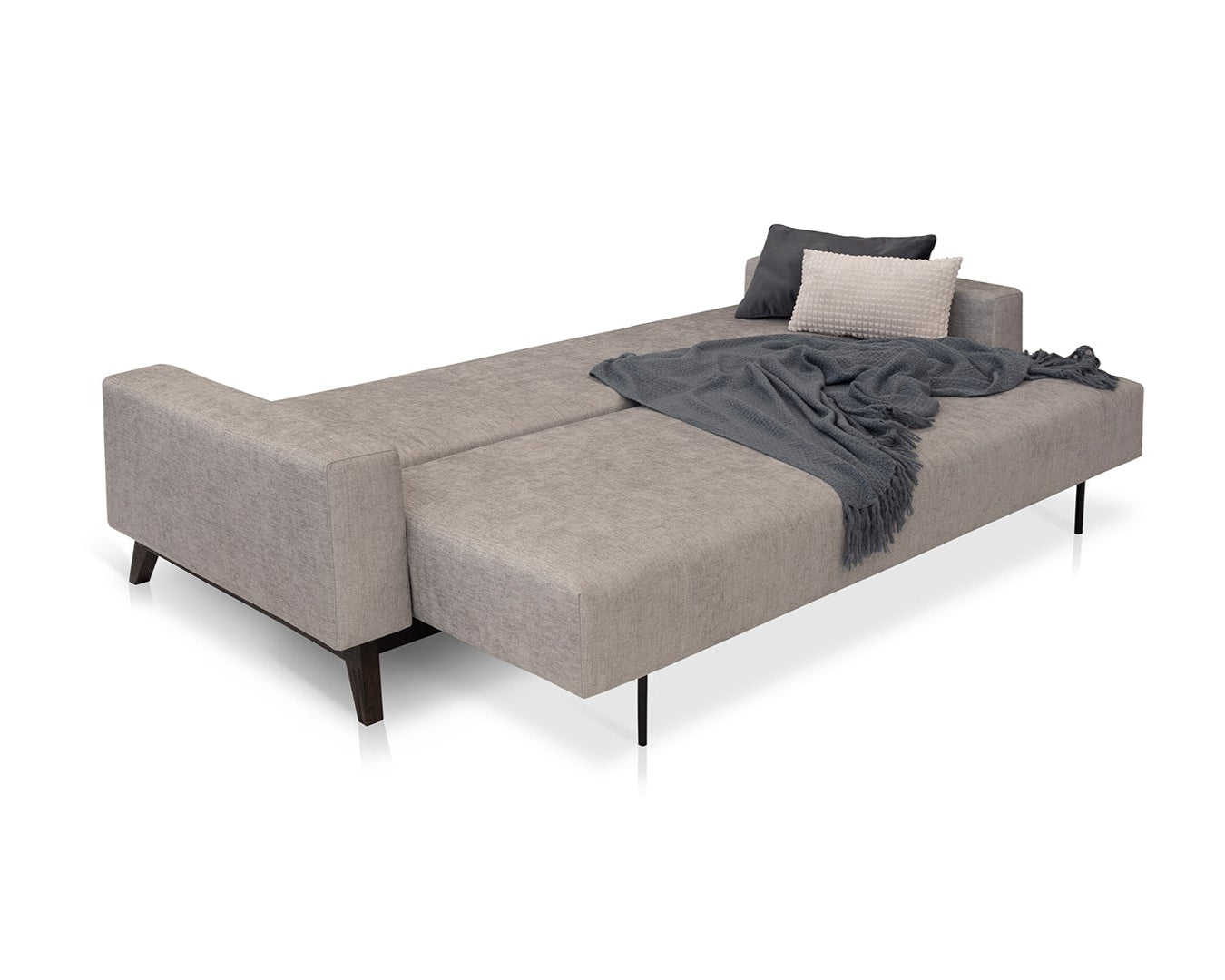 Sofa rozkładana DUNA z dębową podstawą do salonu