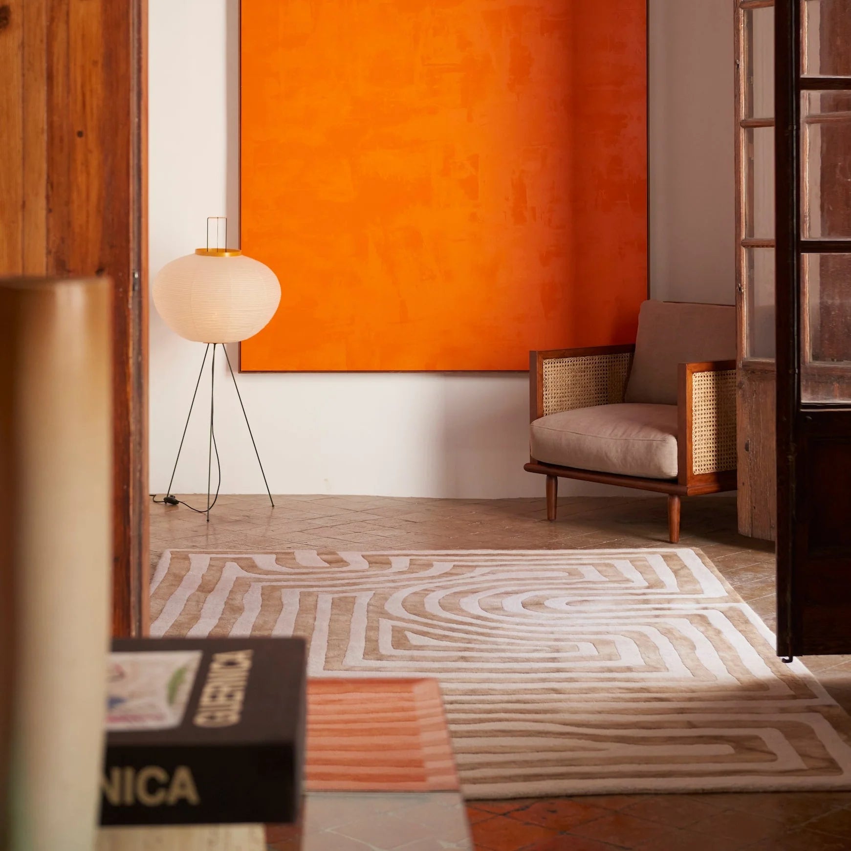 Teppich PSYCHEDELIC LABYRINTH beige