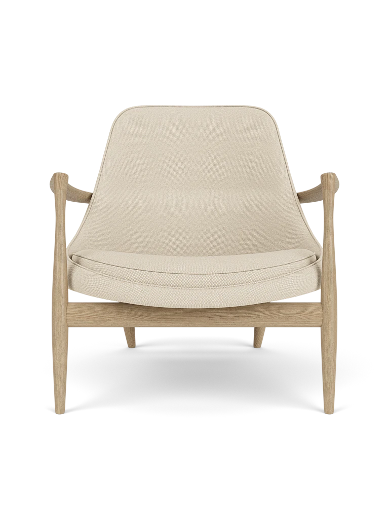 Sessel ELIZABETH beige mit Eichenbasis