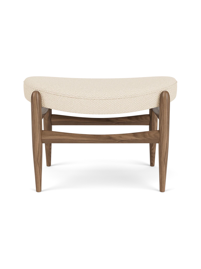 Voetensteun ELIZABETH crème met notenhouten basis