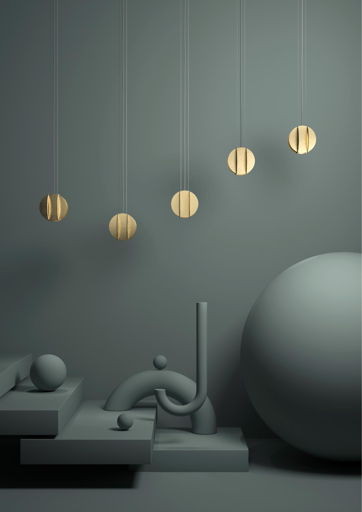 Ronde hanglamp EL messing