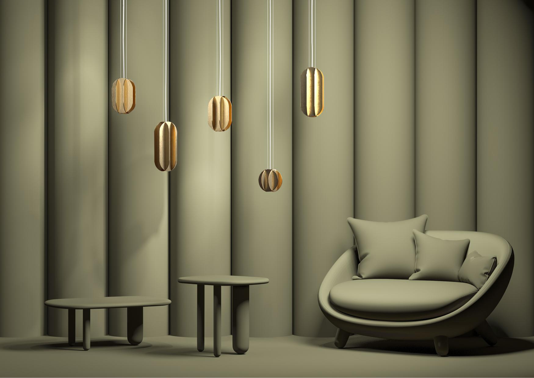 Ronde hanglamp EL messing