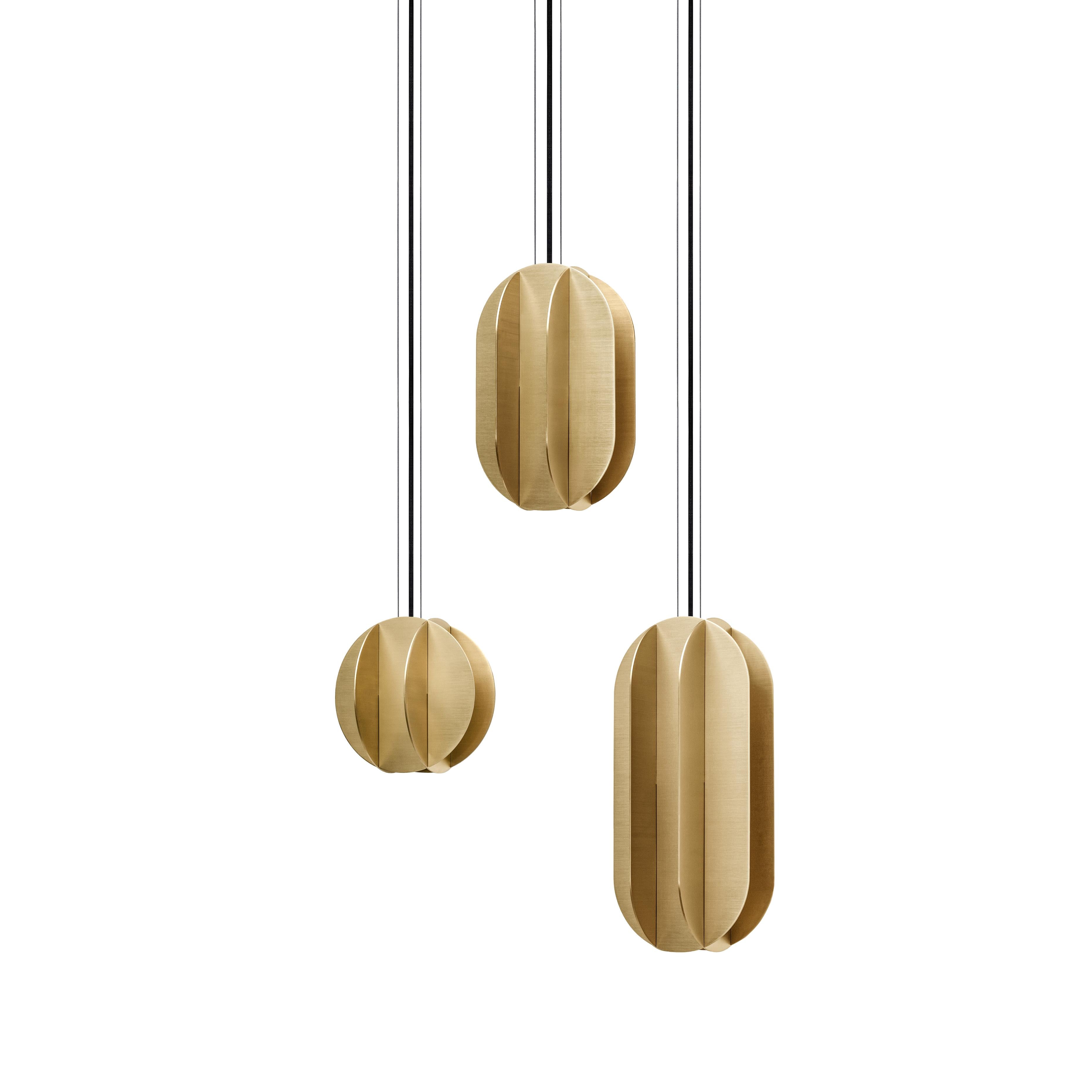 Ronde hanglamp EL messing