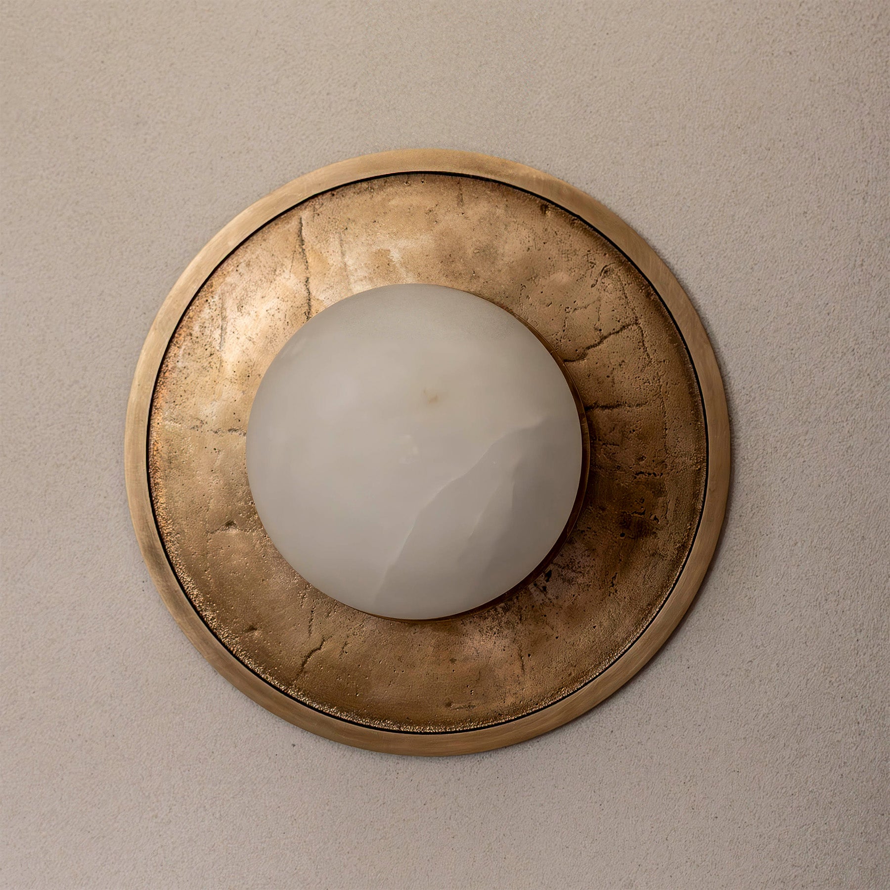 Plafon alabaster FULL MOON gebürstetes Messing
