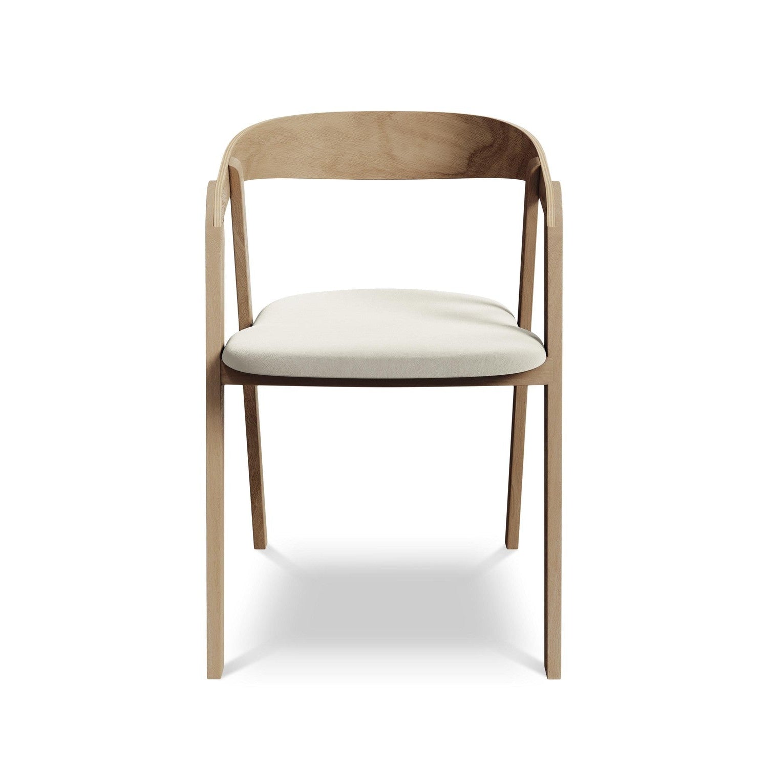 Fluwelen stoel ERIKA lichtbeige met beukenhouten basis
