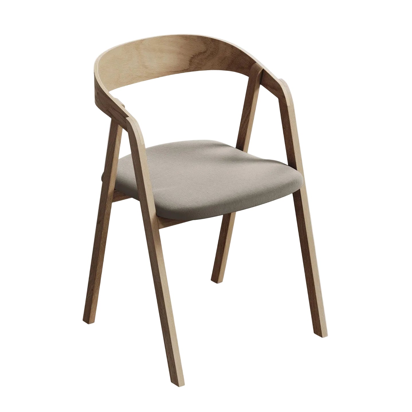 Velvet Chair ERIKA taupe with Beech Base