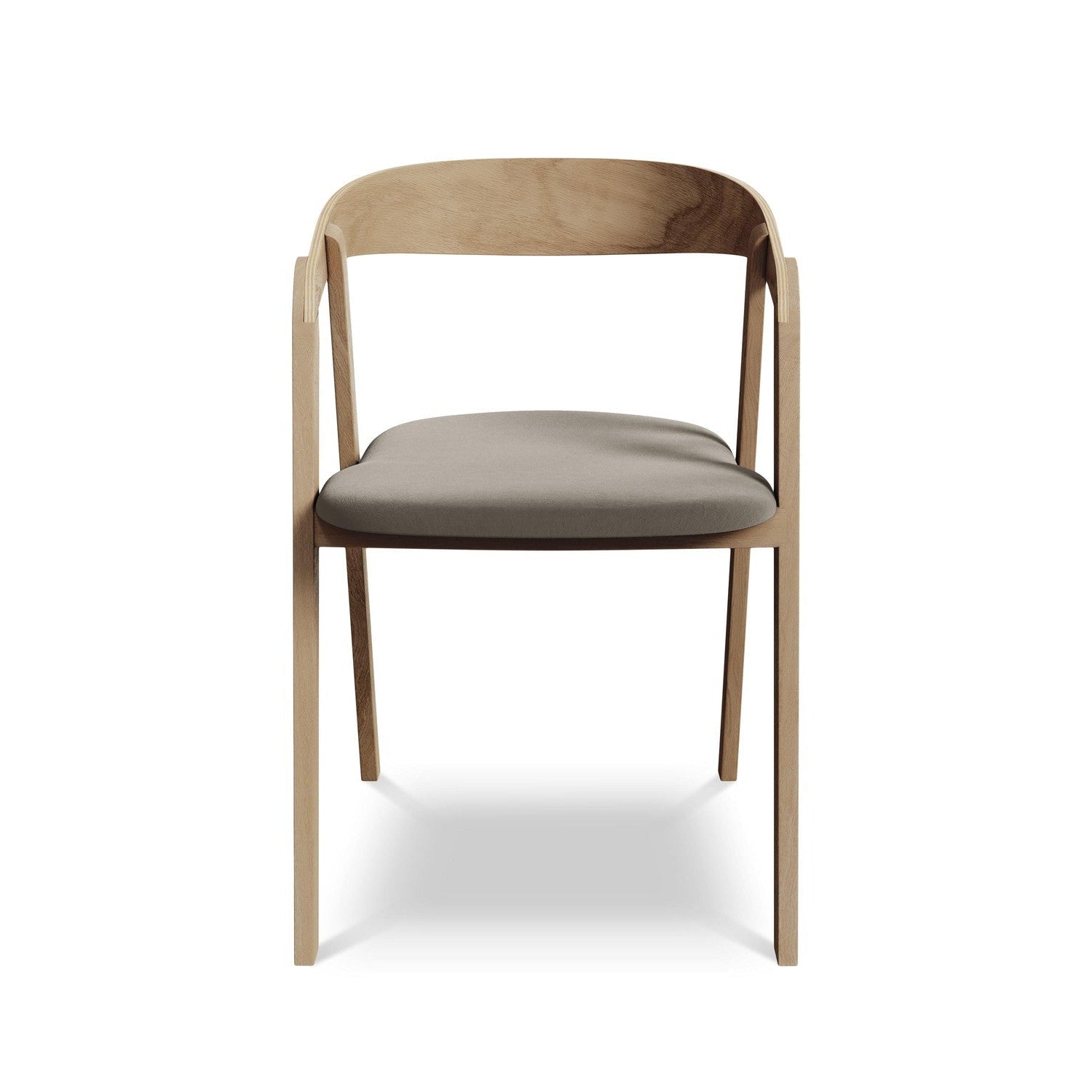 Velvet Chair ERIKA taupe with Beech Base