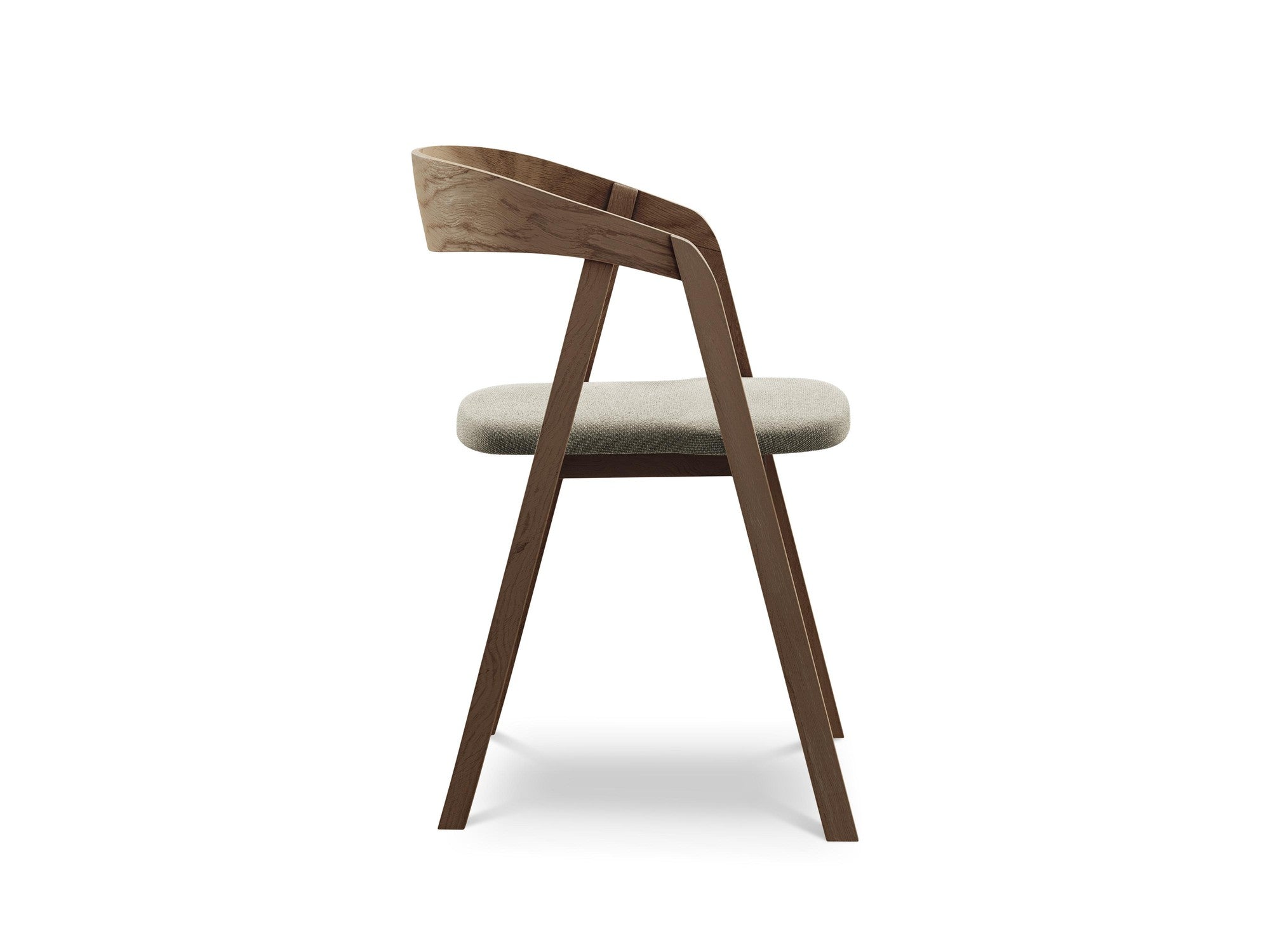 Stoel ERIKA taupe boucle met beukenhouten basis