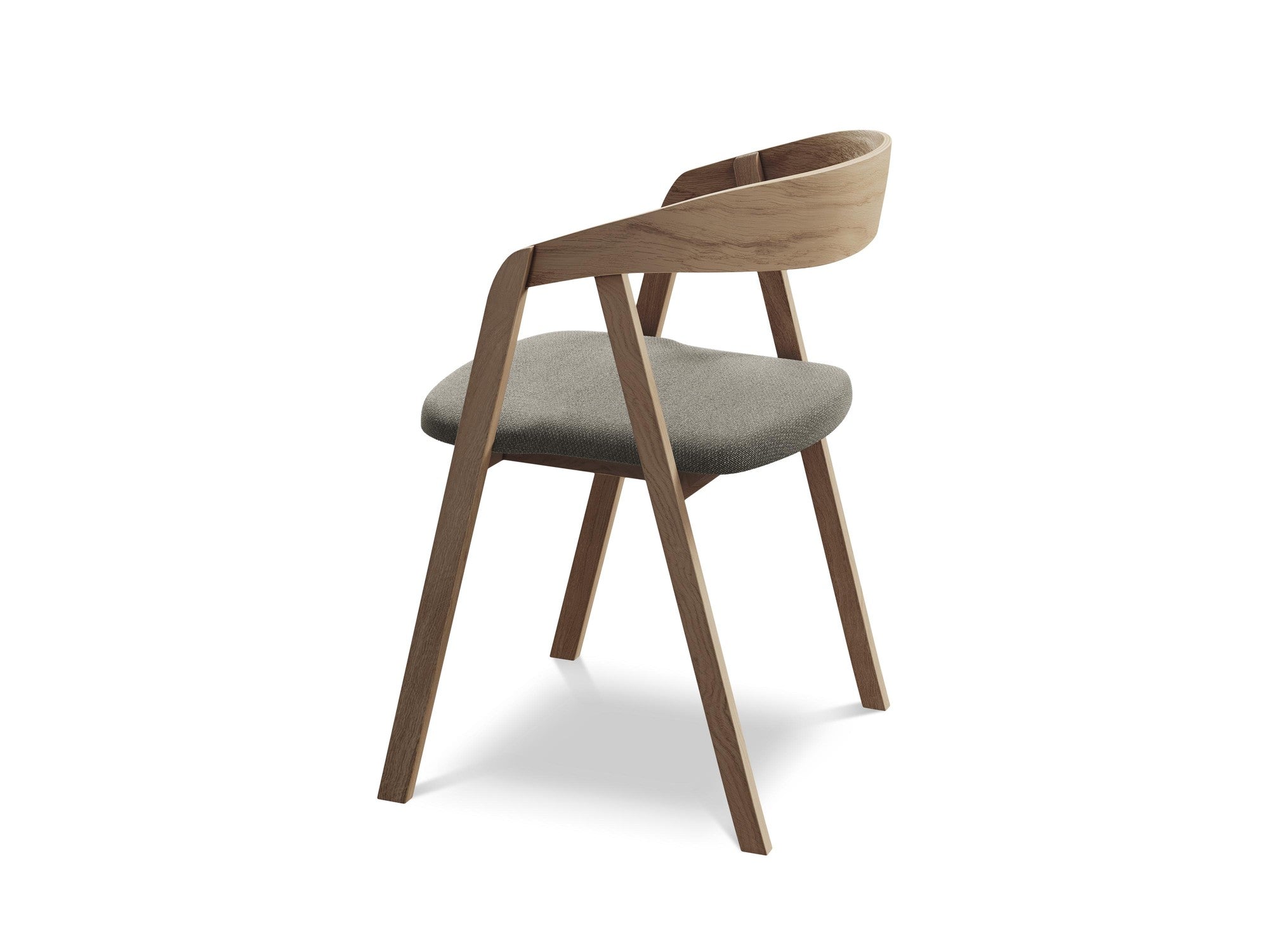 ERIKA chair in gray boucle with a beech wood base