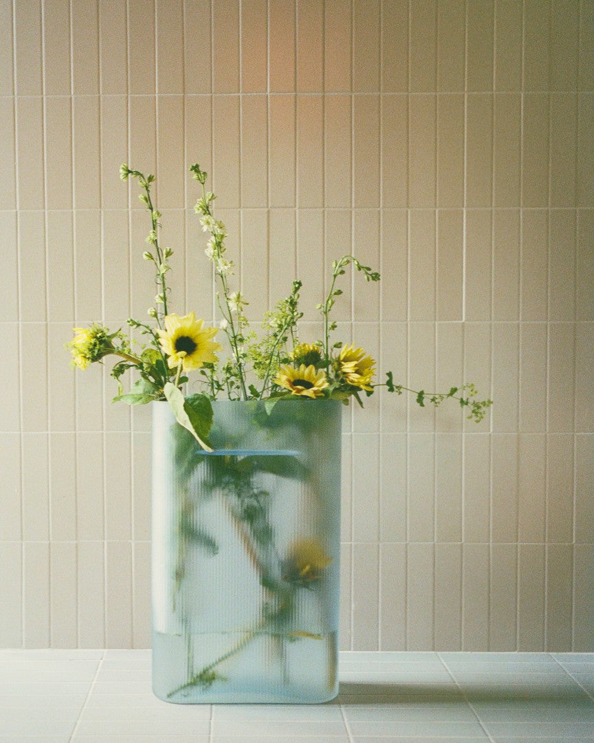 Ridge Blue Vase