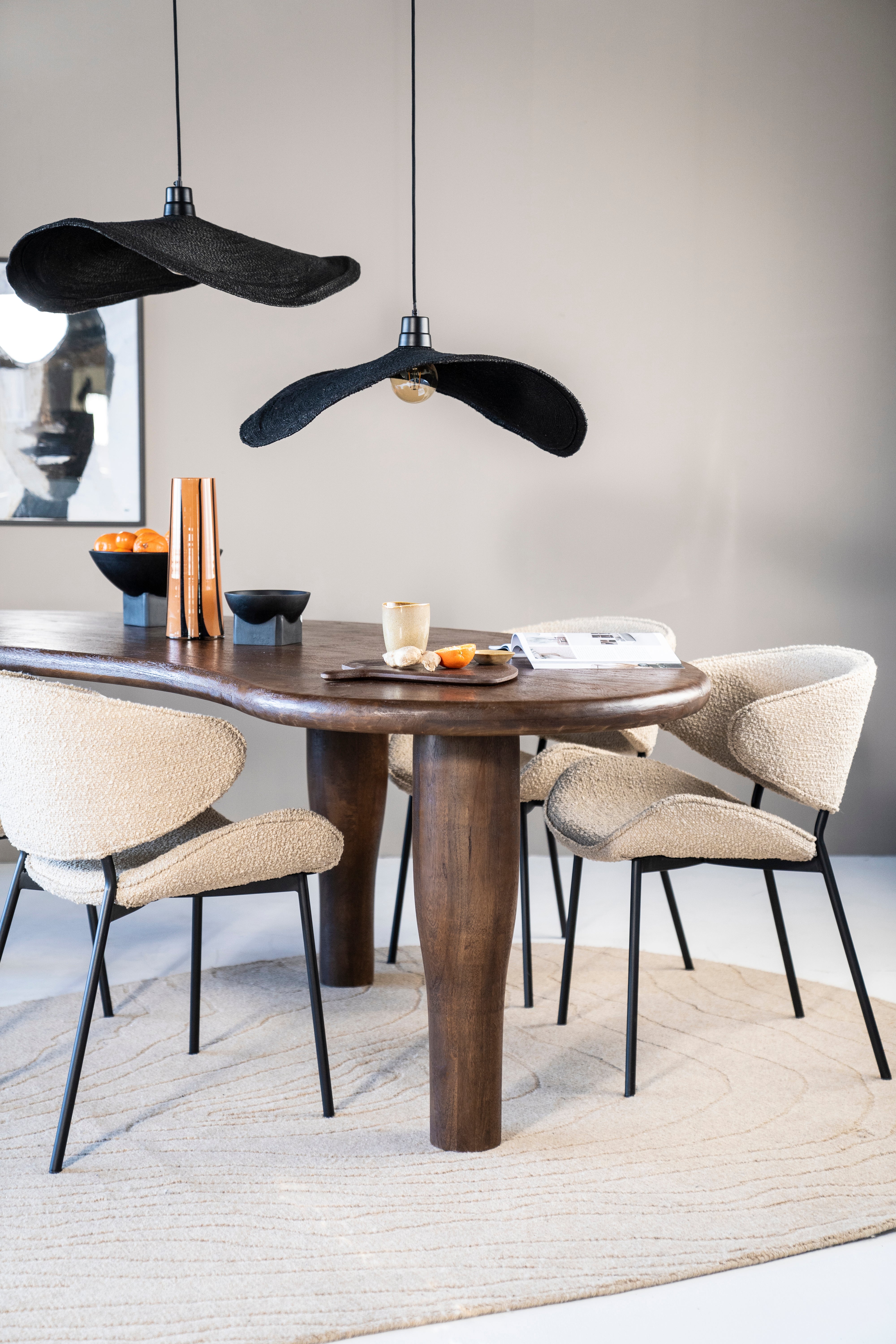 TESS Chair Cream with Black Base