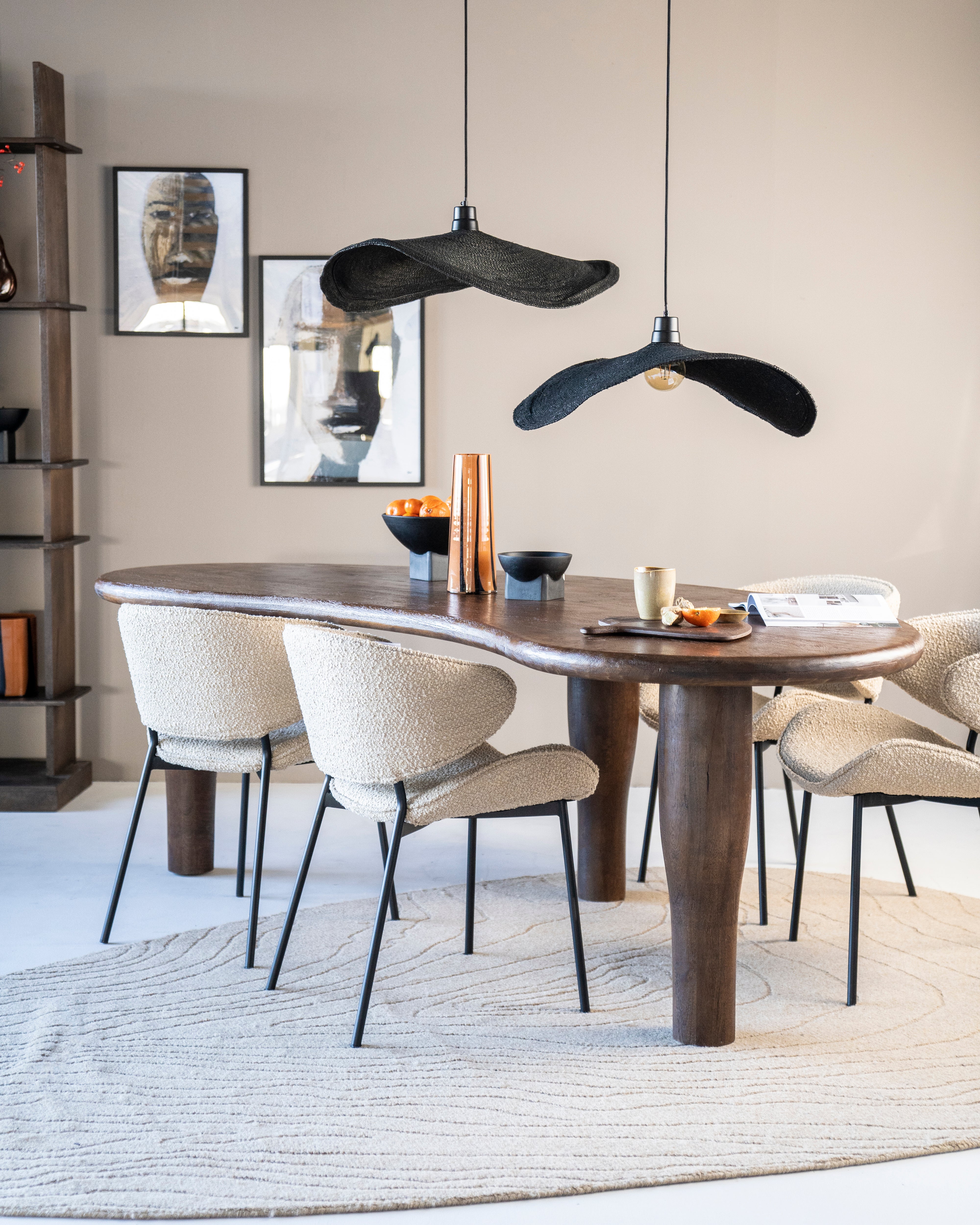 TESS Chair Cream with Black Base