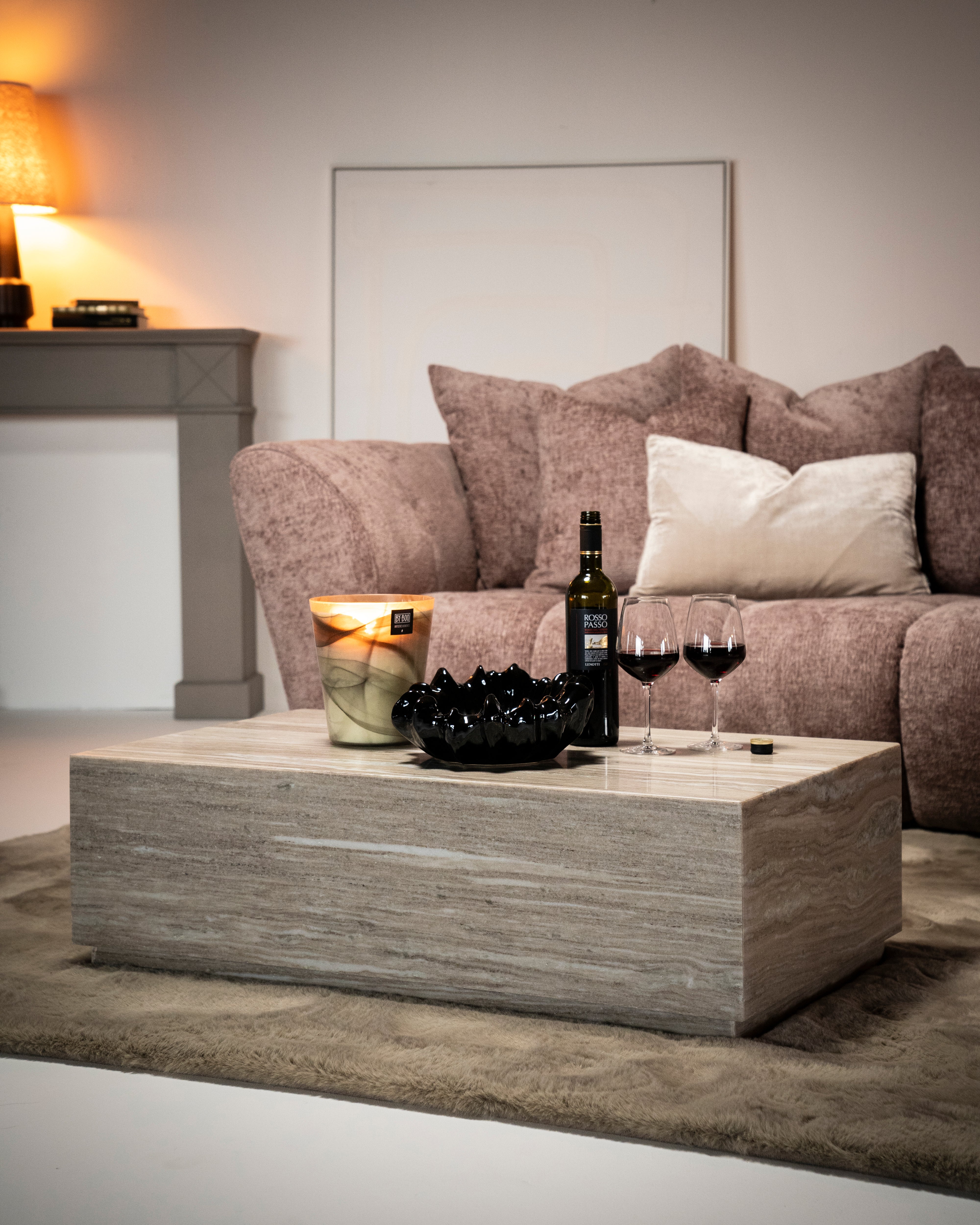 VINCE Coffee Table Gray Marble