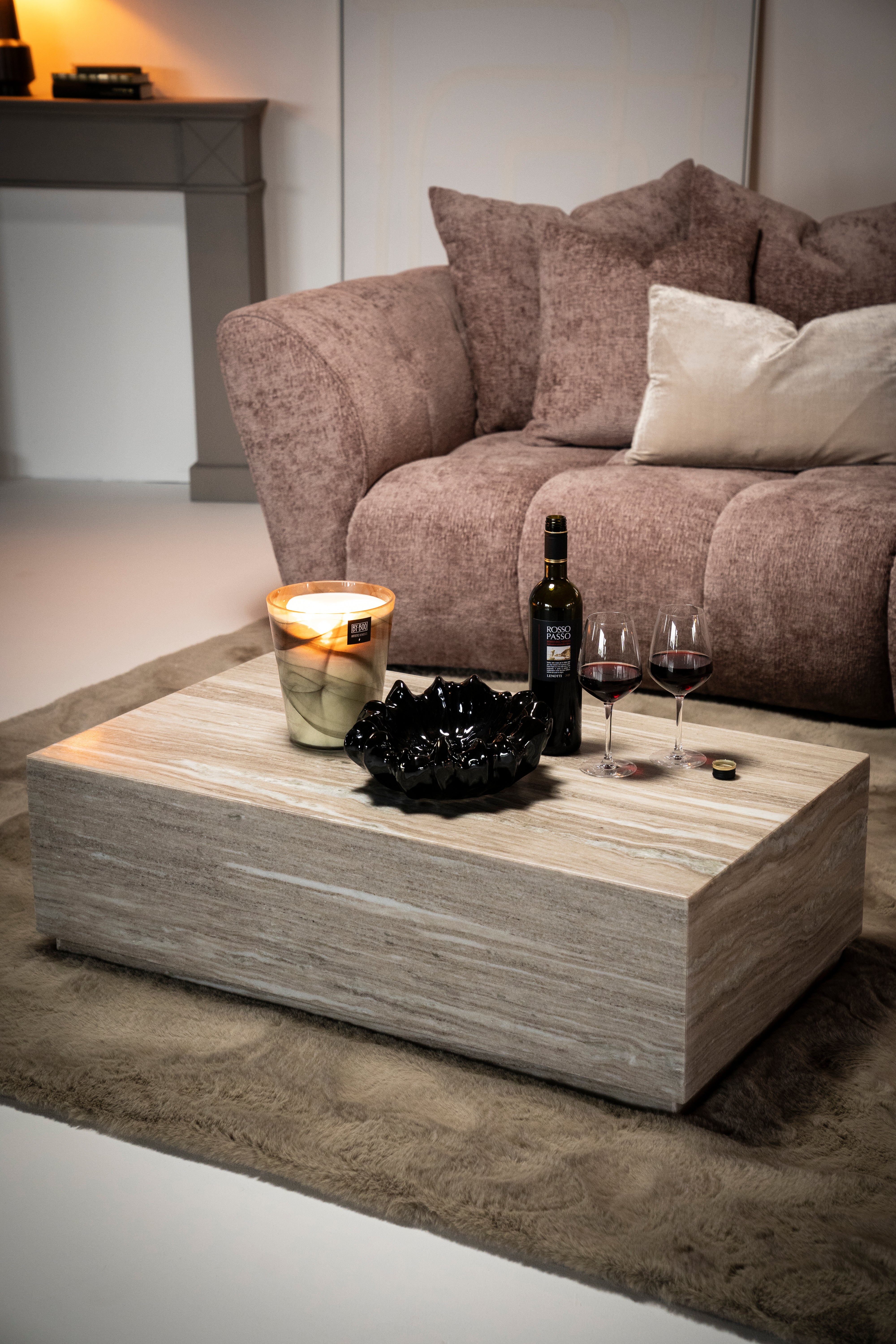 VINCE Coffee Table Gray Marble