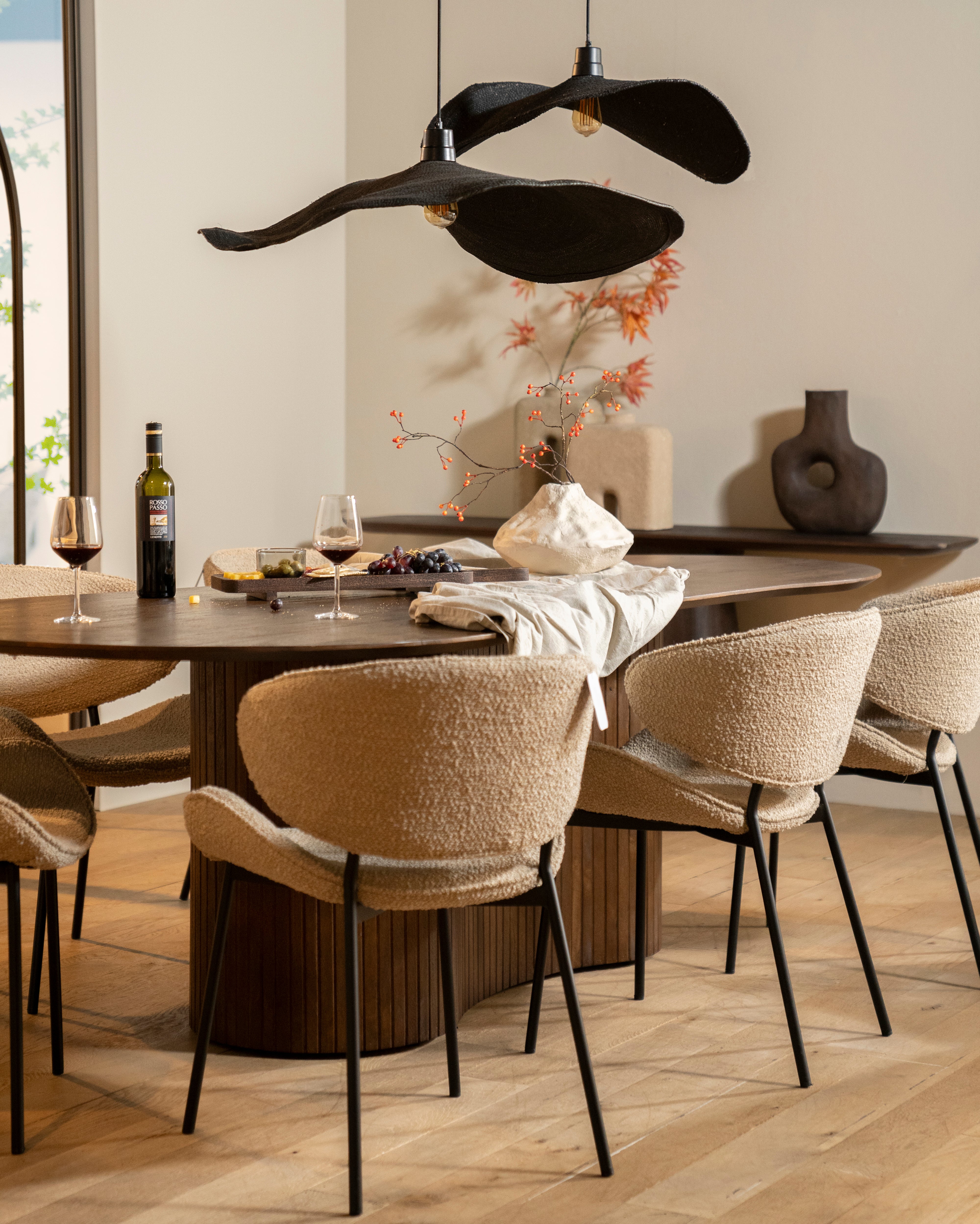 TESS Chair Cream with Black Base