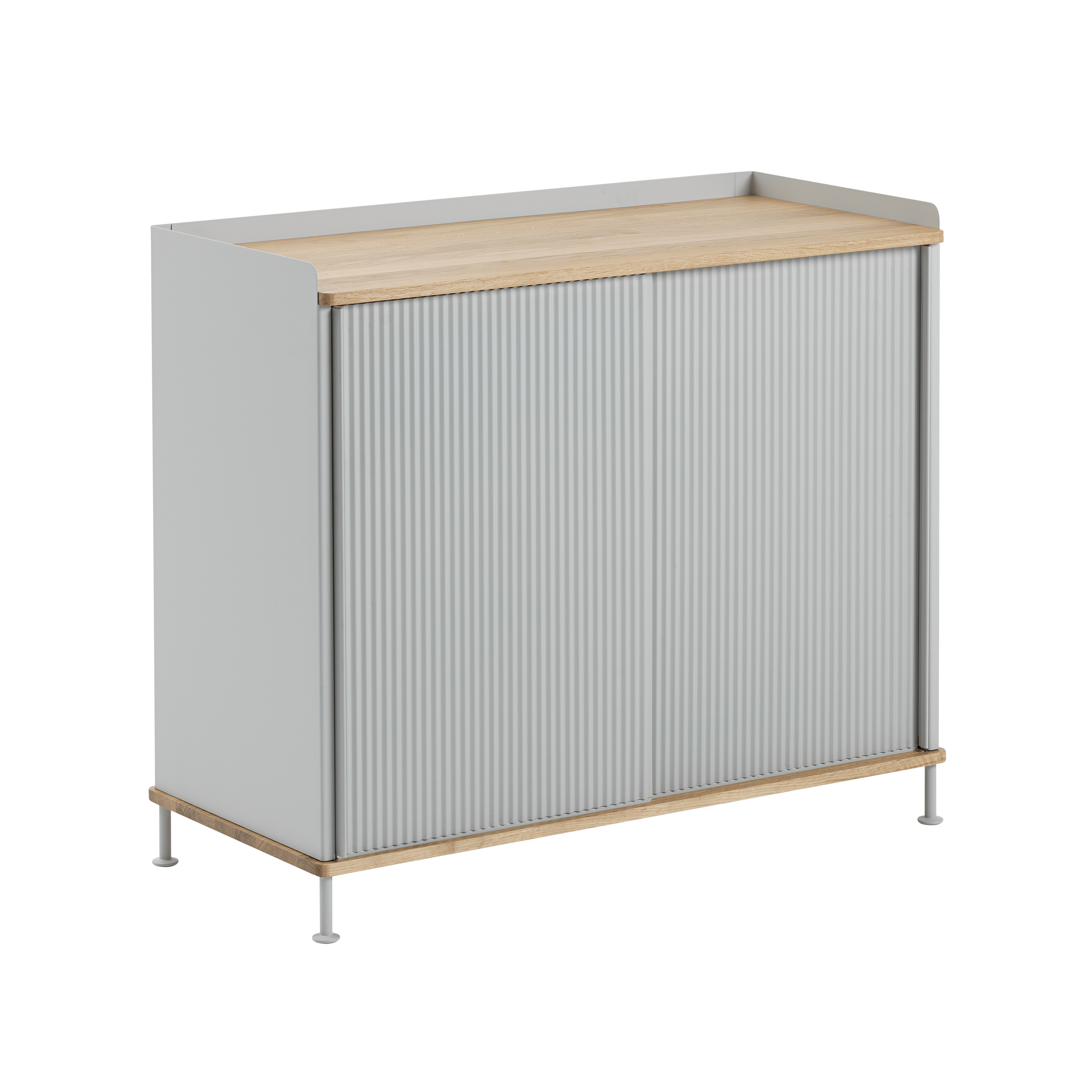 ENFOLD grijze kast met eiken blad